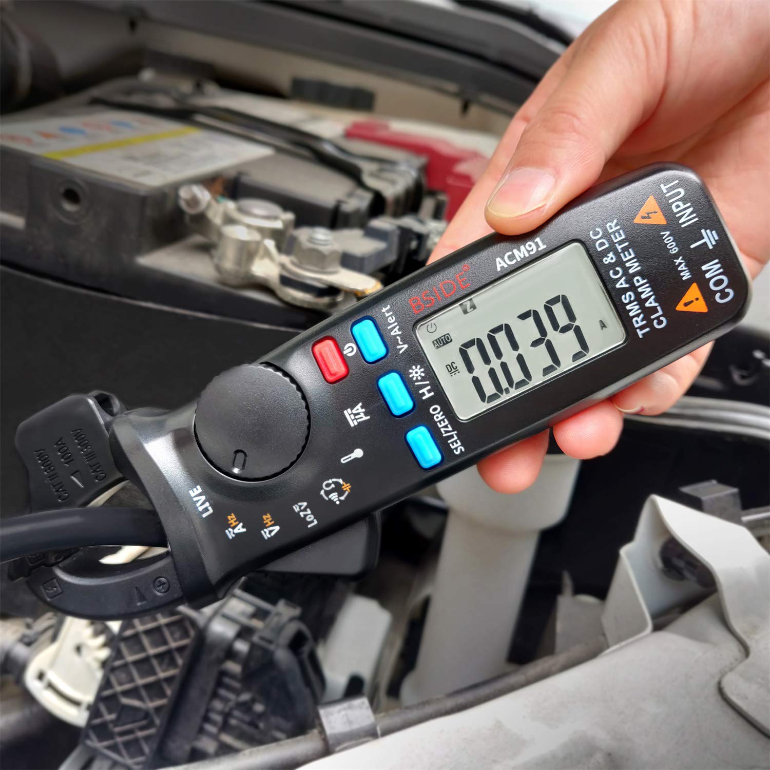 BSIDE Multimeter & ACM91 Clamp Meter Kit - Rechargeable Digital Multimeter with Color LCD Display, 1mA DC/AC Current Tester, Electrical Testing Tools for Home, Automotive & Industrial Use