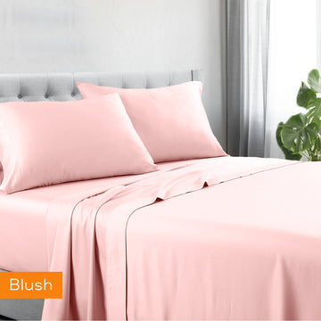 Luxury 1200 Thread Count Hotel Quality Cotton Rich Sheet Set - Mega Queen Size, Blush Pink - Perfect for Master Bedrooms, Guest Rooms & Airbnb Rentals