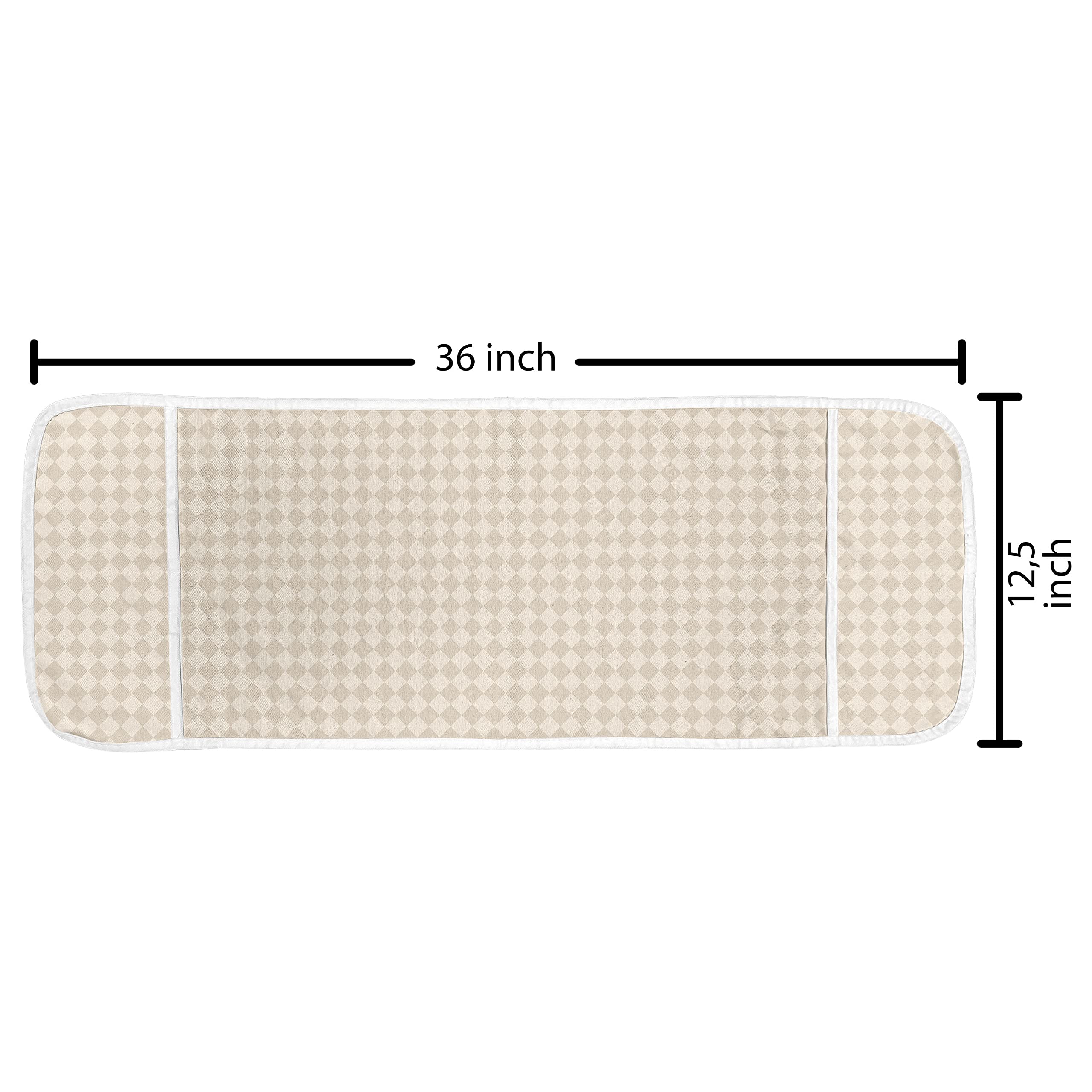Ambesonne Microwave Cover - Shabby Floral & Retro Geometric Checked Pattern, Water-Resistant Kitchen Organizer with Pockets, 36
