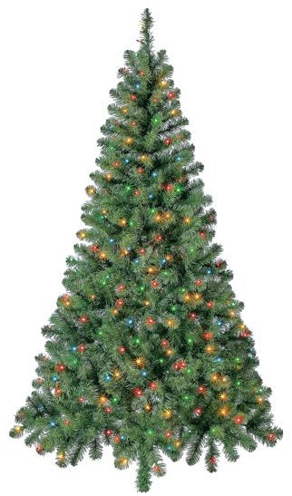 7.5' Slim Devon Fir Pre-Lit Artificial Christmas Tree - Perfect for Small Spaces, Apartments & Cozy Holiday Decor