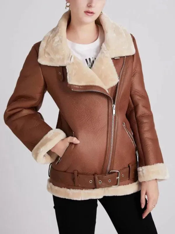 Premium Motorcycle Fur Winter Coat for Men & Women - Warm & Stylish Street Fashion Jacket for Cold Weather Riding & Outdoor Adventures