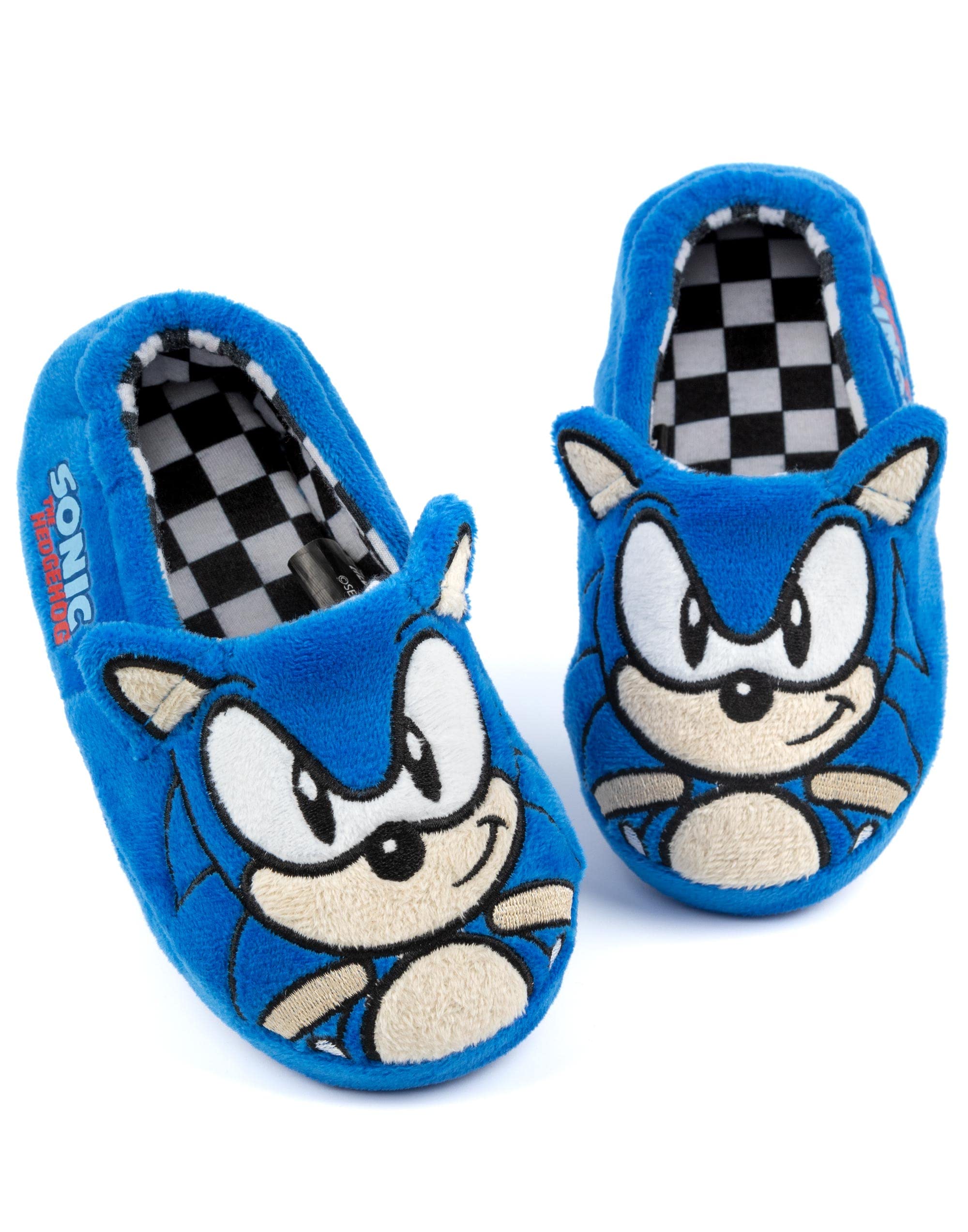 Sonic The Hedgehog Kids Slippers - Plush 3D Character Shoes with Embroidered Face | Soft & Comfortable House Shoes for Boys & Girls | Perfect for Indoor Play, Cosplay & Gift Giving