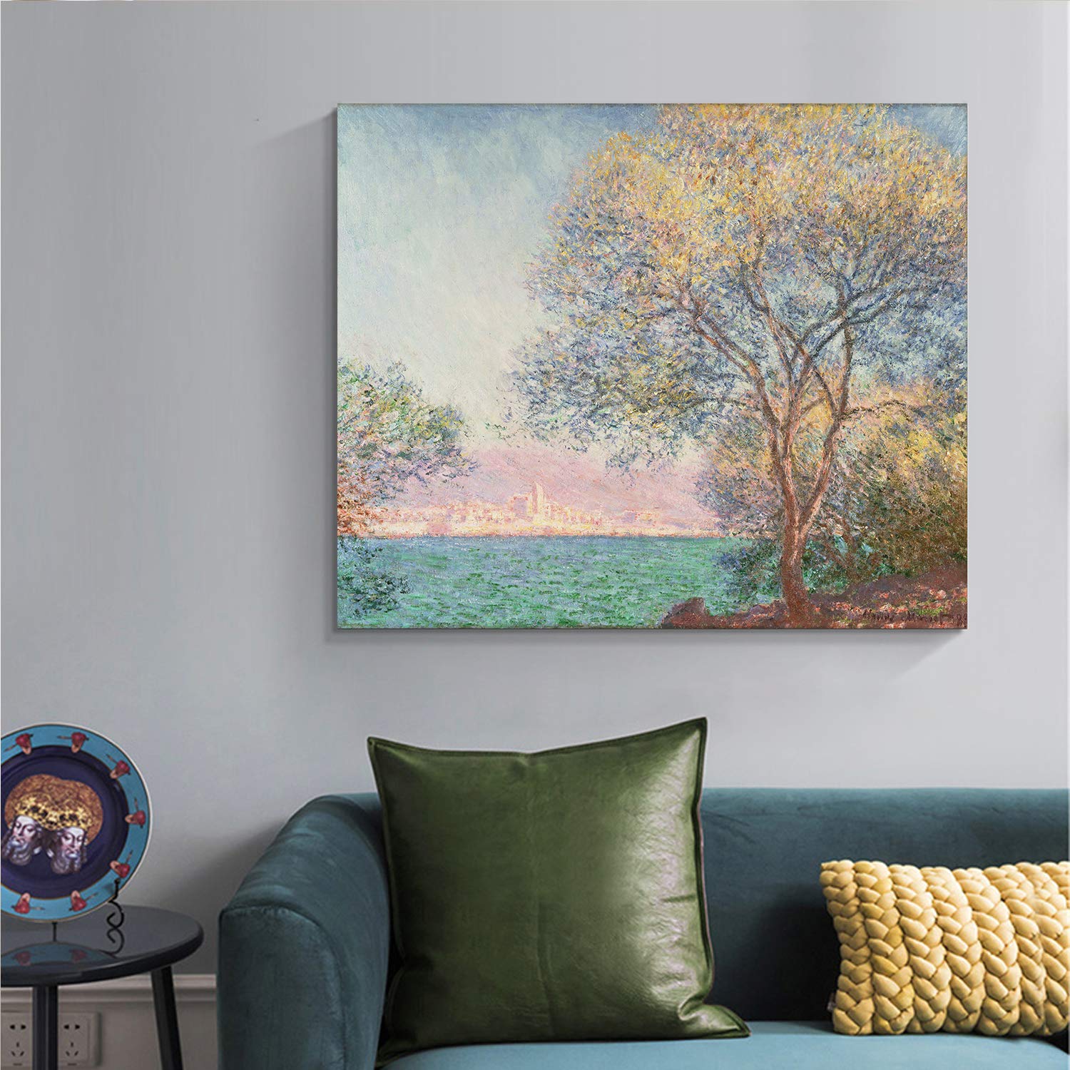 Looife Monet Oil Painting Canvas Wall Art - 24x20 Inch Famous Tree by the Lake Art Reproduction, Giclee Print, Home & Office Decor - Perfect for Living Room, Bedroom, or Gallery Wall Display