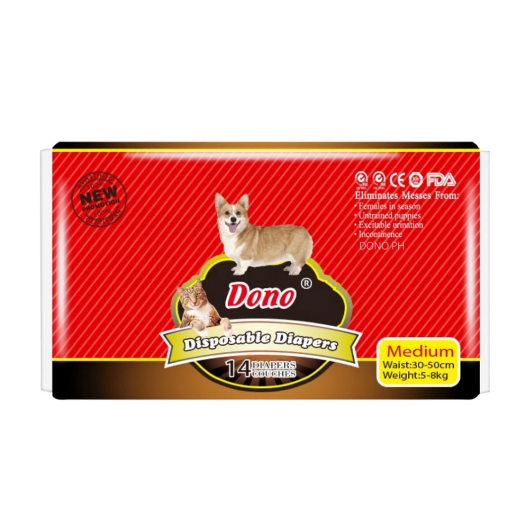 **Dono Pet Disposable Puppy Diapers for Male & Female Dogs - Absorbent & Leak-Proof - Perfect for House Training, Travel & Incontinence Care**