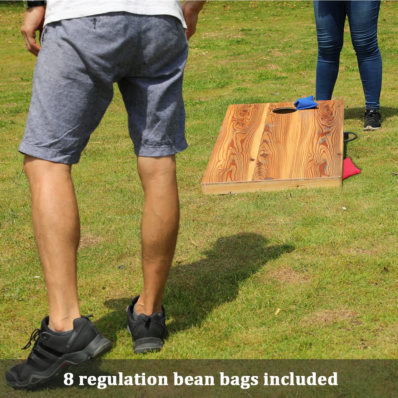 Premium Regulation Cornhole Game Set - 4x2ft Wooden Cornhole Boards with Bean Bags - Portable Outdoor Lawn Game for Tailgates, Backyard Parties, Beach & Camping Fun - Perfect for Adults & Family Gatherings