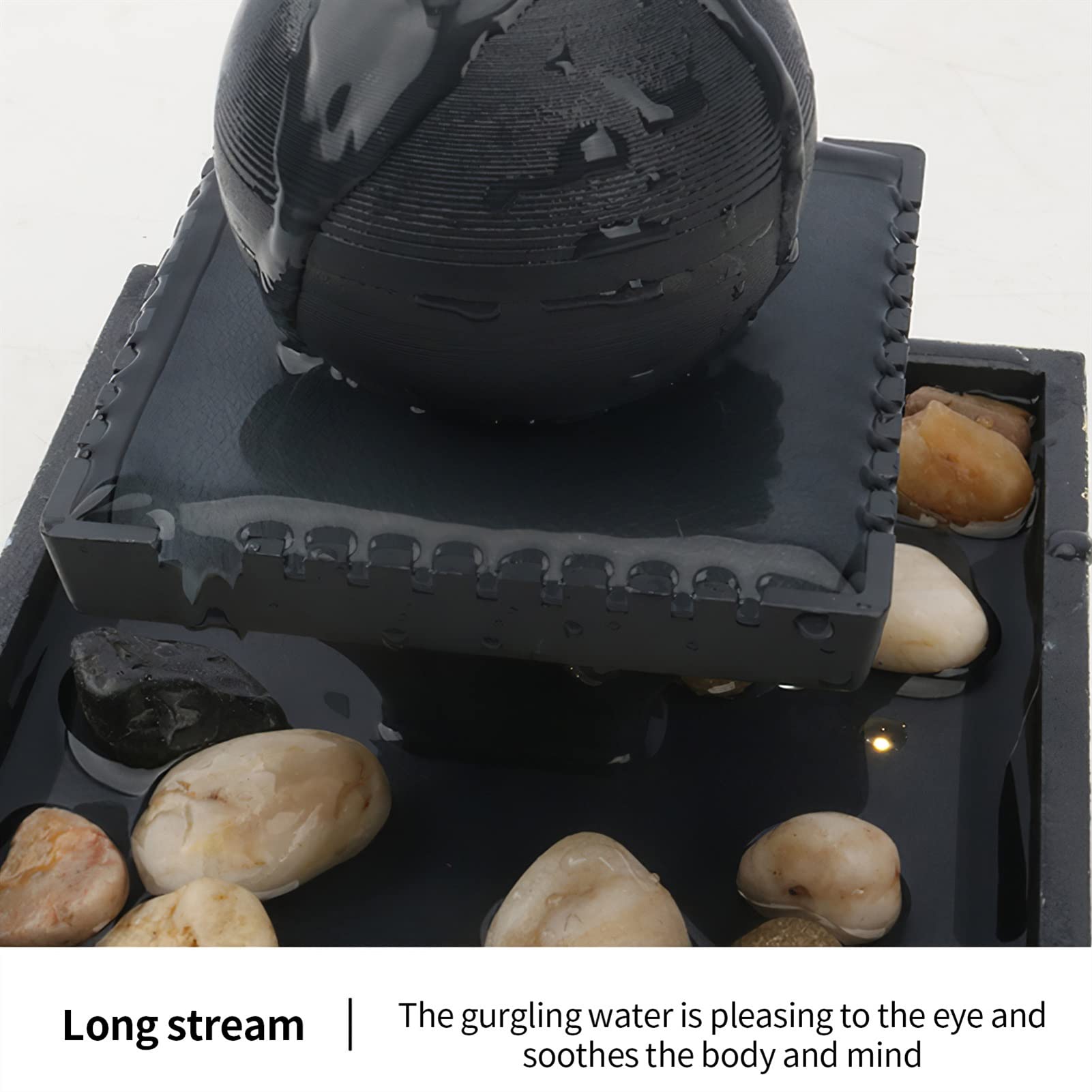 Indoor Tabletop Fountain - Zen Waterfall Decor for Home & Office, Relaxing Desktop Water Feature for Living Room, Desk, Restaurant, Hotel, Meditation & Stress Relief