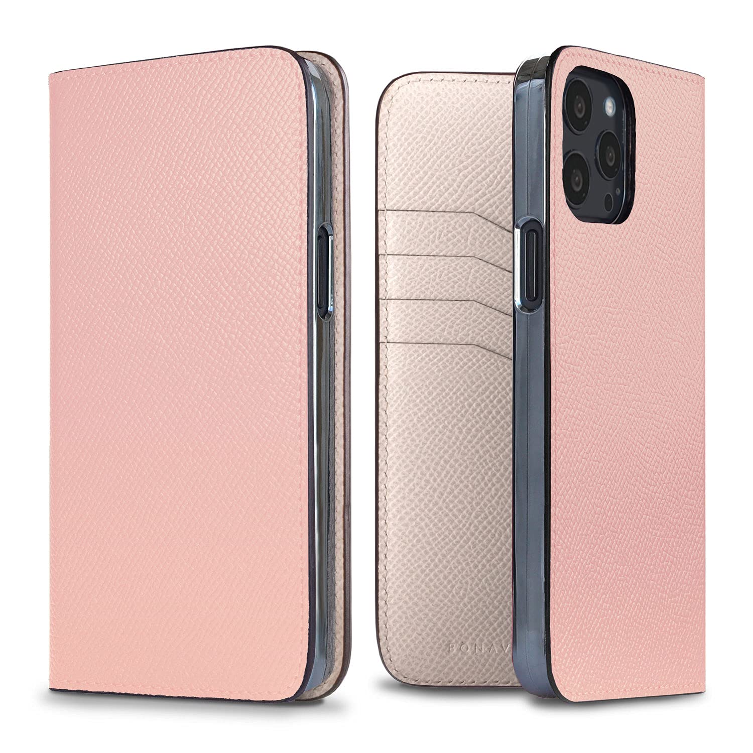 BONAVENTURA Noblessa Diary iPhone 13 Pro Max Case - Slim Protective Shell Pink & White Cover | Perfect for Everyday Use, Travel & Gift Giving