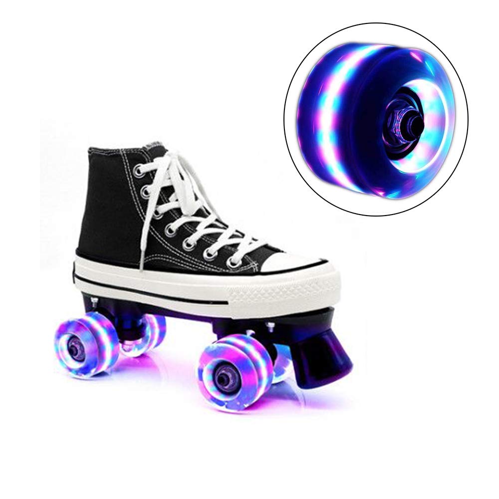Glow in the Dark Roller Skate Wheels with Bearings - 32mm x 54mm Luminous Quad Skate Wheels for Roller Skating & Skateboards (4Pcs) - Perfect for Night Skating, Rink Parties & Outdoor Adventures