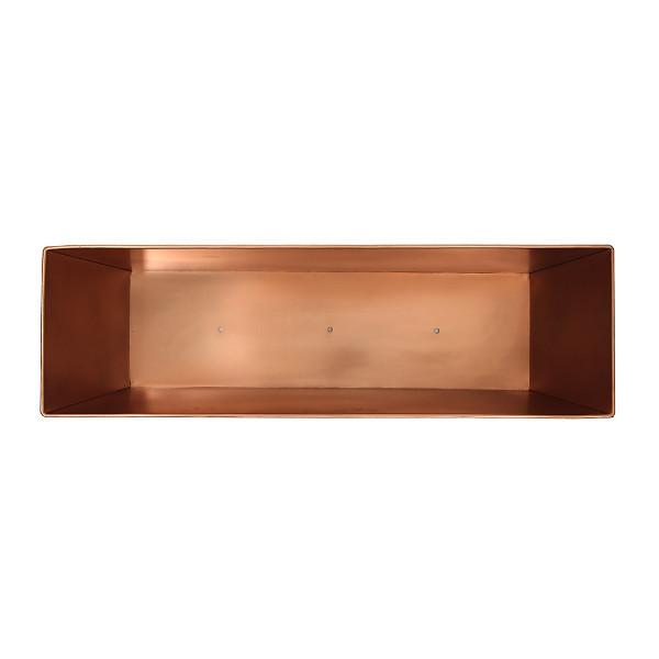 Rustic Plain Copper Flower Box - Handcrafted Copper Window Planter Box for Indoor & Outdoor Decor - Perfect for Windowsills, Gardens, and Home Decor