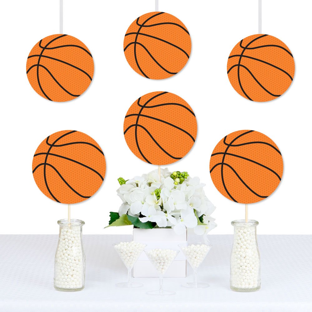 Big Dot of Happiness Nothin' but Net - 20-Piece Basketball Party Decorations Set for DIY Baby Showers & Birthday Parties - Perfect for Sports-Themed Celebrations, Nursery Decor, and Game Room Accents