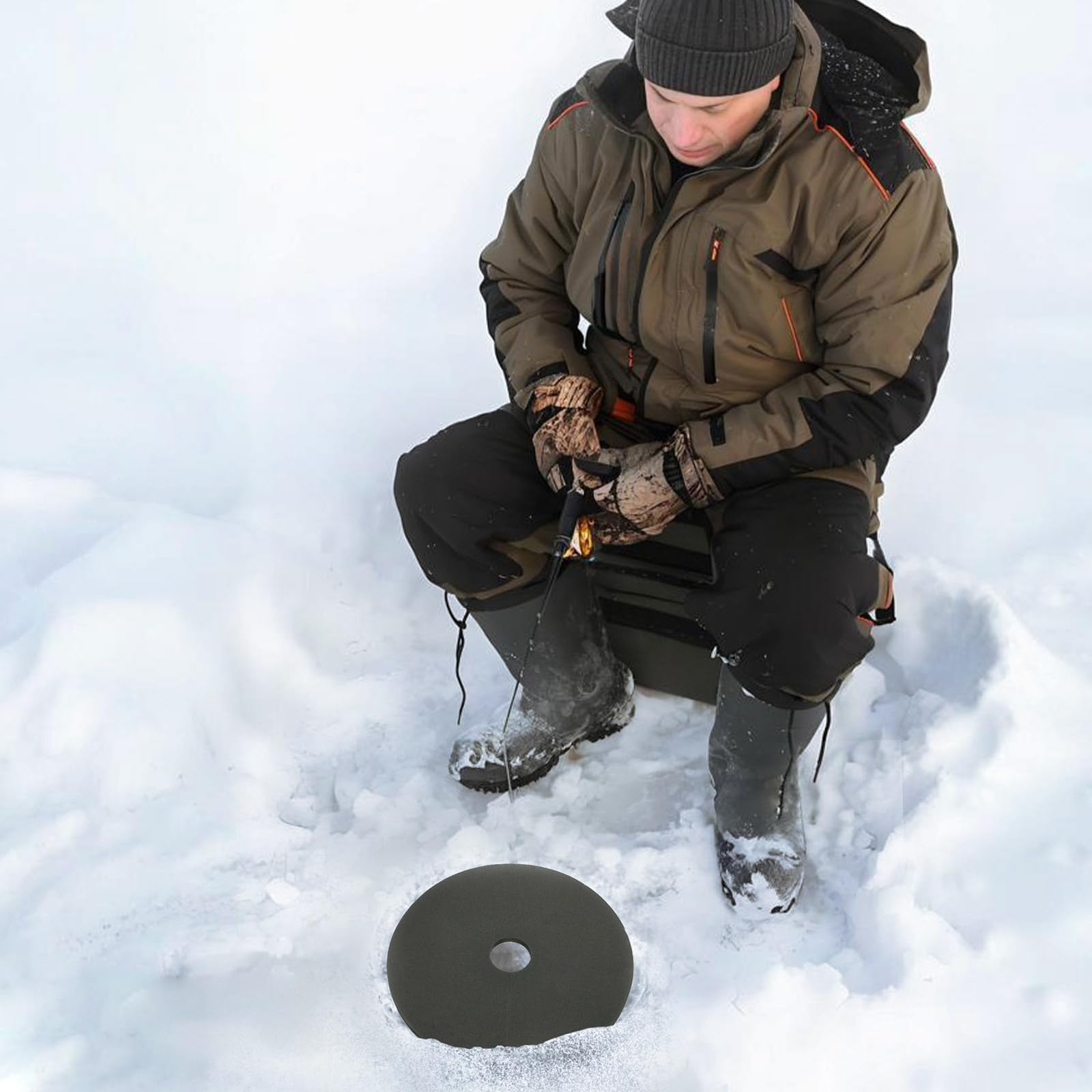 6 Pack 12 Inch EVA Ice Fishing Hole Covers - Insulator Lids for Fish Houses to Prevent Freezing | Winter Ice Fishing Accessories for Ice Hole Protection & Warmth | Perfect for Ice Fishing Shelters & Outdoor Winter Fishing