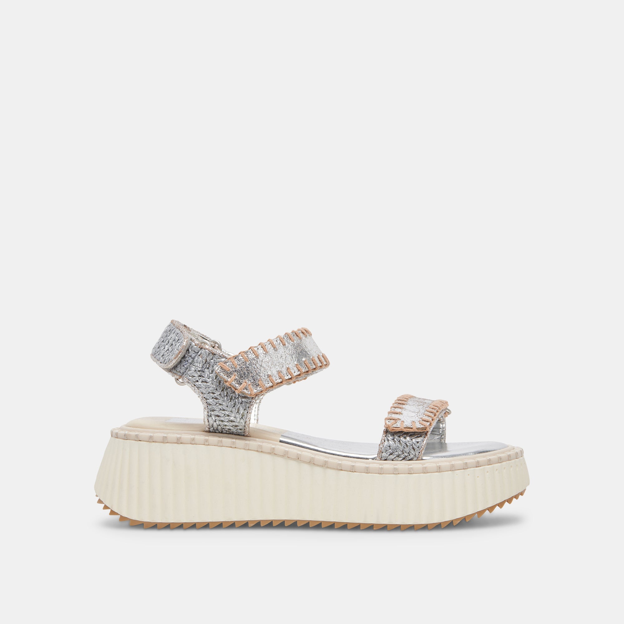 DEBRA Women's Sandals - Silver Distressed Leather Comfortable Slide Sandals for Casual Wear, Beach, and Summer Outfits