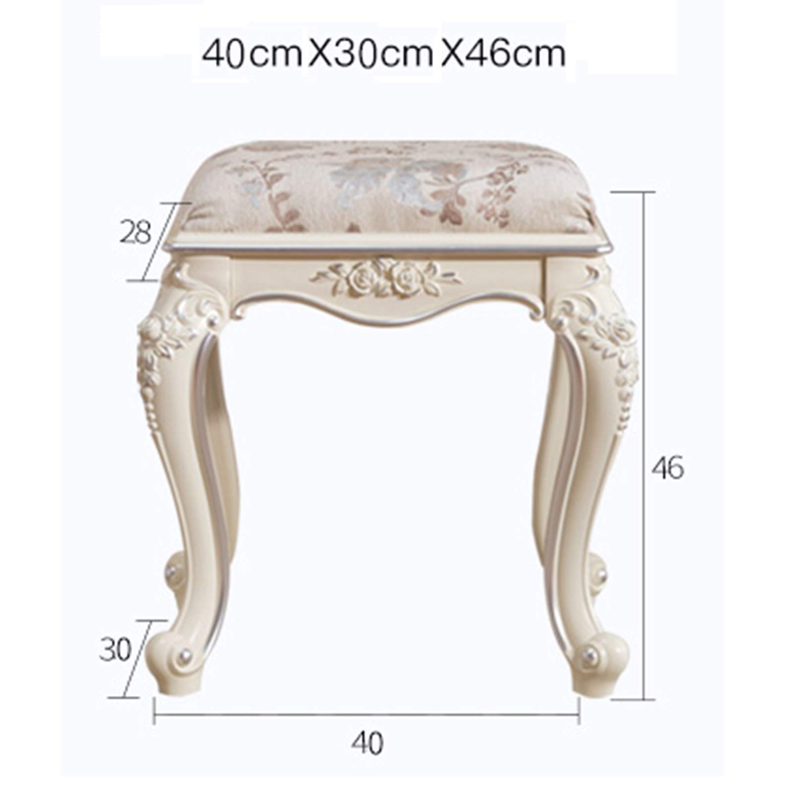 Thick Padded Vanity Stool - Makeup Chair for Bedroom & Bathroom