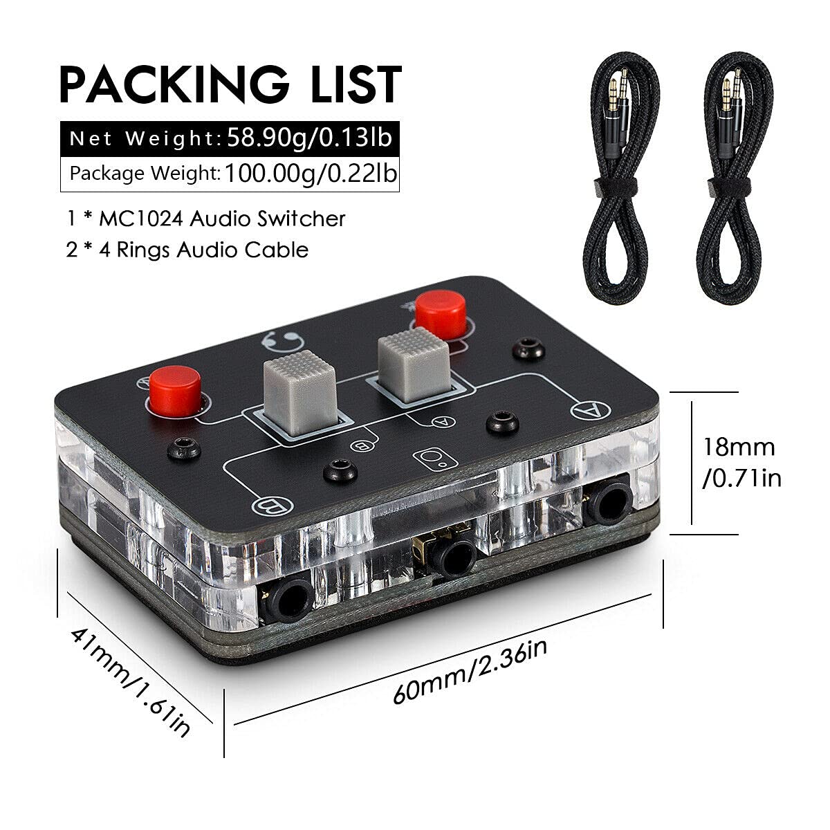 Upgrade 2-Way Microphone Headset Speaker Audio Switcher Box - 3.5mm A/B Selector for Podcasting, Gaming & Studio Recording - Perfect for Dual Audio Source Switching