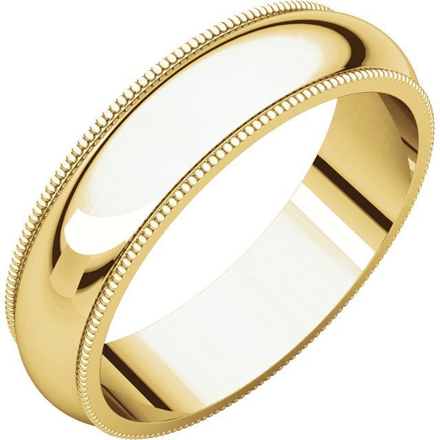 14K Gold 5mm Milgrain Wedding Band for Women - Elegant & Timeless Bridal Ring for Engagement, Anniversary & Special Occasions