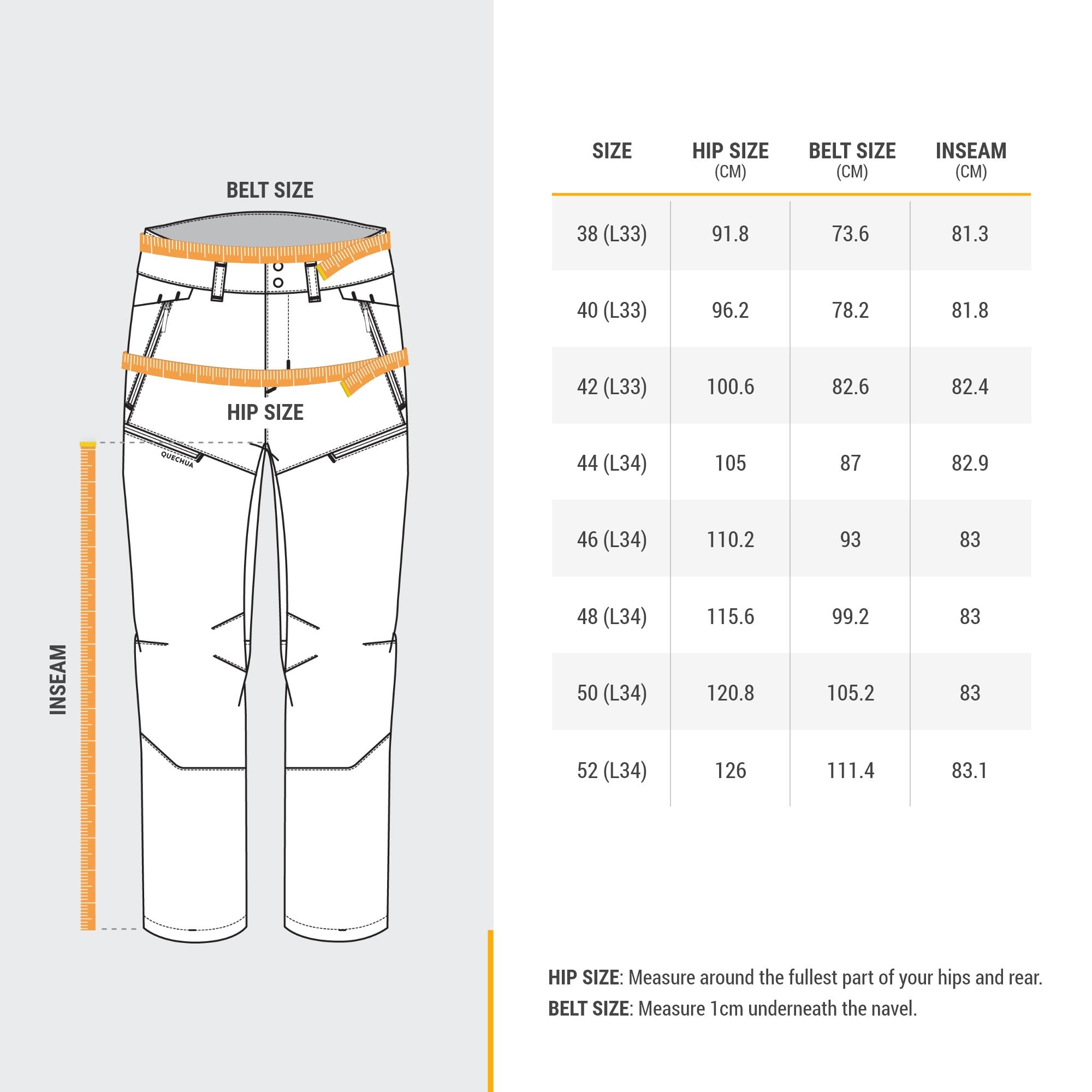 Quechua SH100 Waterproof Hiking Pants for Men - Lightweight Quick-Dry Outdoor Trekking Trousers for Camping & Mountain Climbing