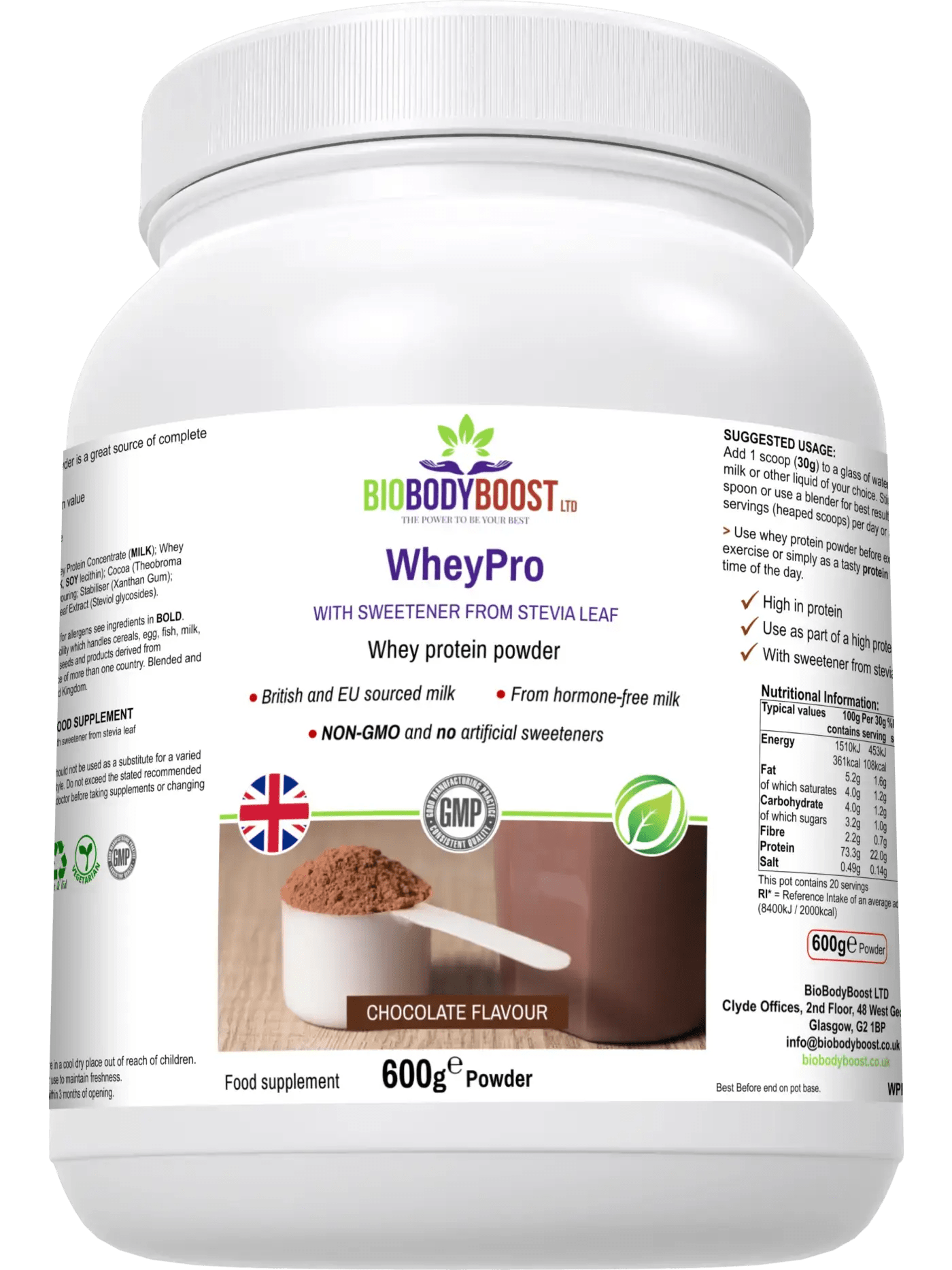WheyPro Chocolate Whey Protein Powder - Premium Muscle Recovery & Post-Workout Supplement for Athletes & Fitness Enthusiasts