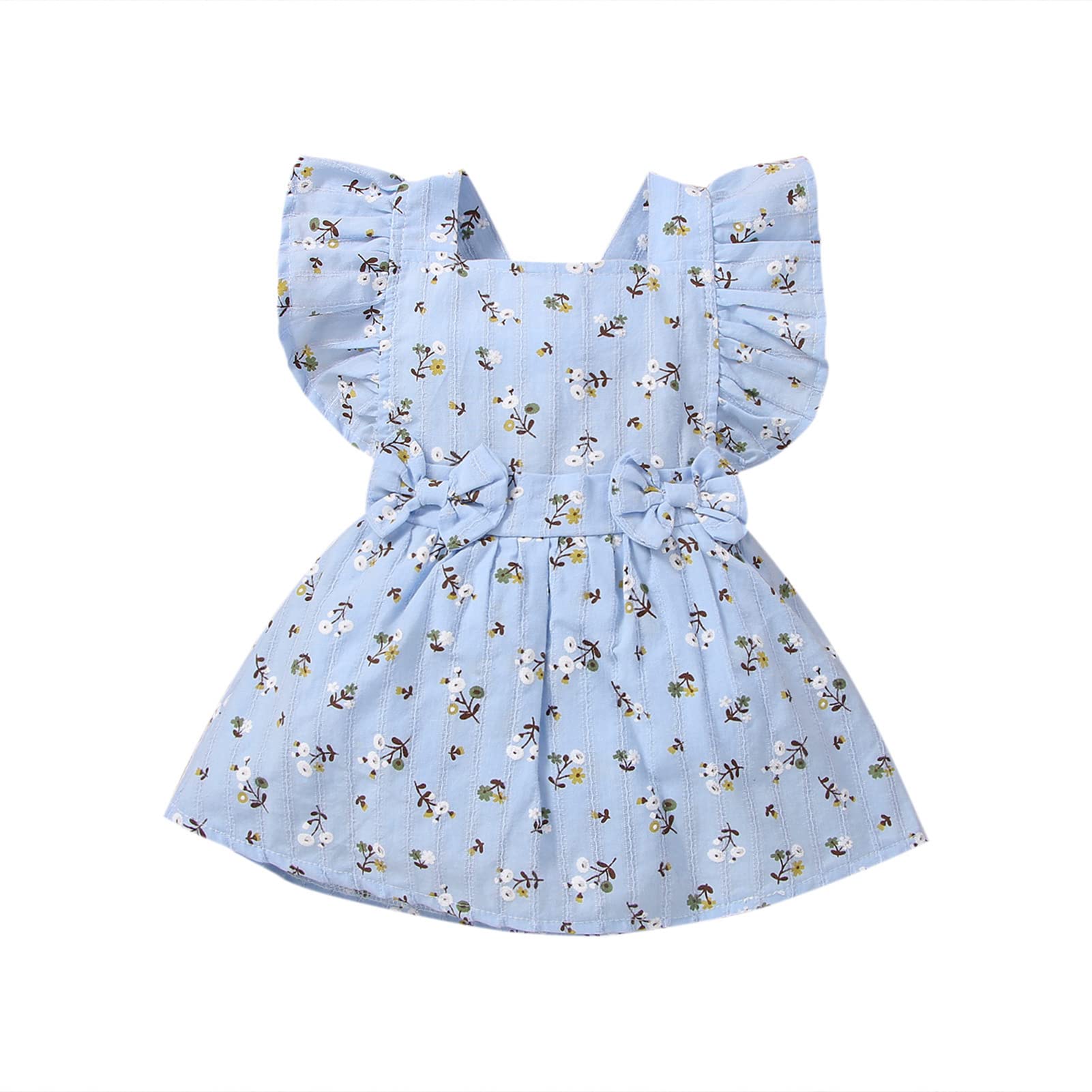 Newborn Baby Girl Romper Dress with Bow & Floral Print - One-Piece Bodysuit Summer Outfit for 0-24 Months | Perfect for Photoshoots, Parties & Daily Wear