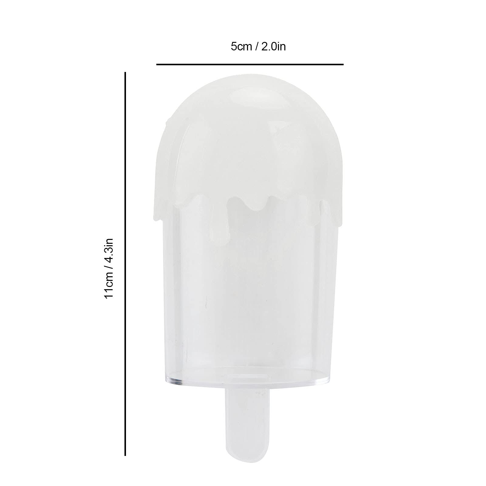 12-Piece Reusable Plastic Ice Cream Shaped Candy Storage Containers - 4.3x2.0 Inch White Candy Jars for Wedding Favors, Party Treats & Dessert Display - Perfect for Candy Buffets, Birthday Parties & Baby Showers
