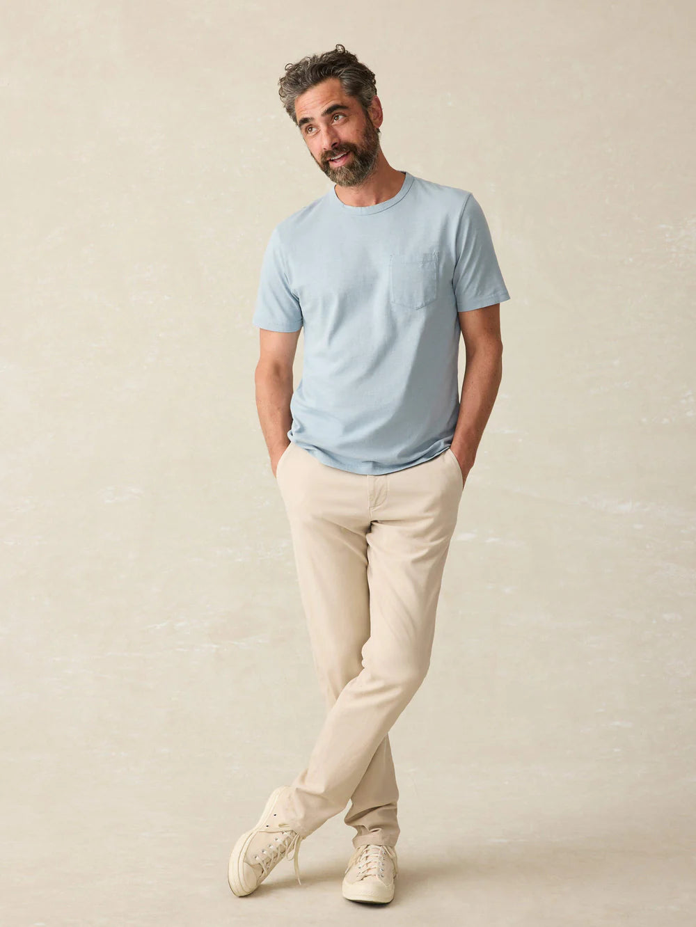 FAHERTY Men's Sunwashed Pocket Short Sleeve T-Shirt - Soft Cotton Casual Tee for Summer, Beach, and Everyday Wear