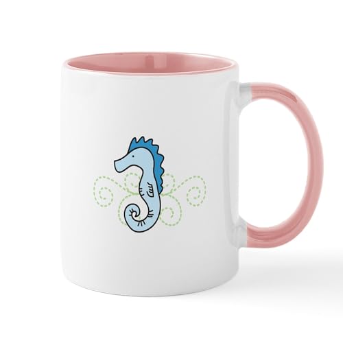 White/Pink Inside - .Seahorse Mugs