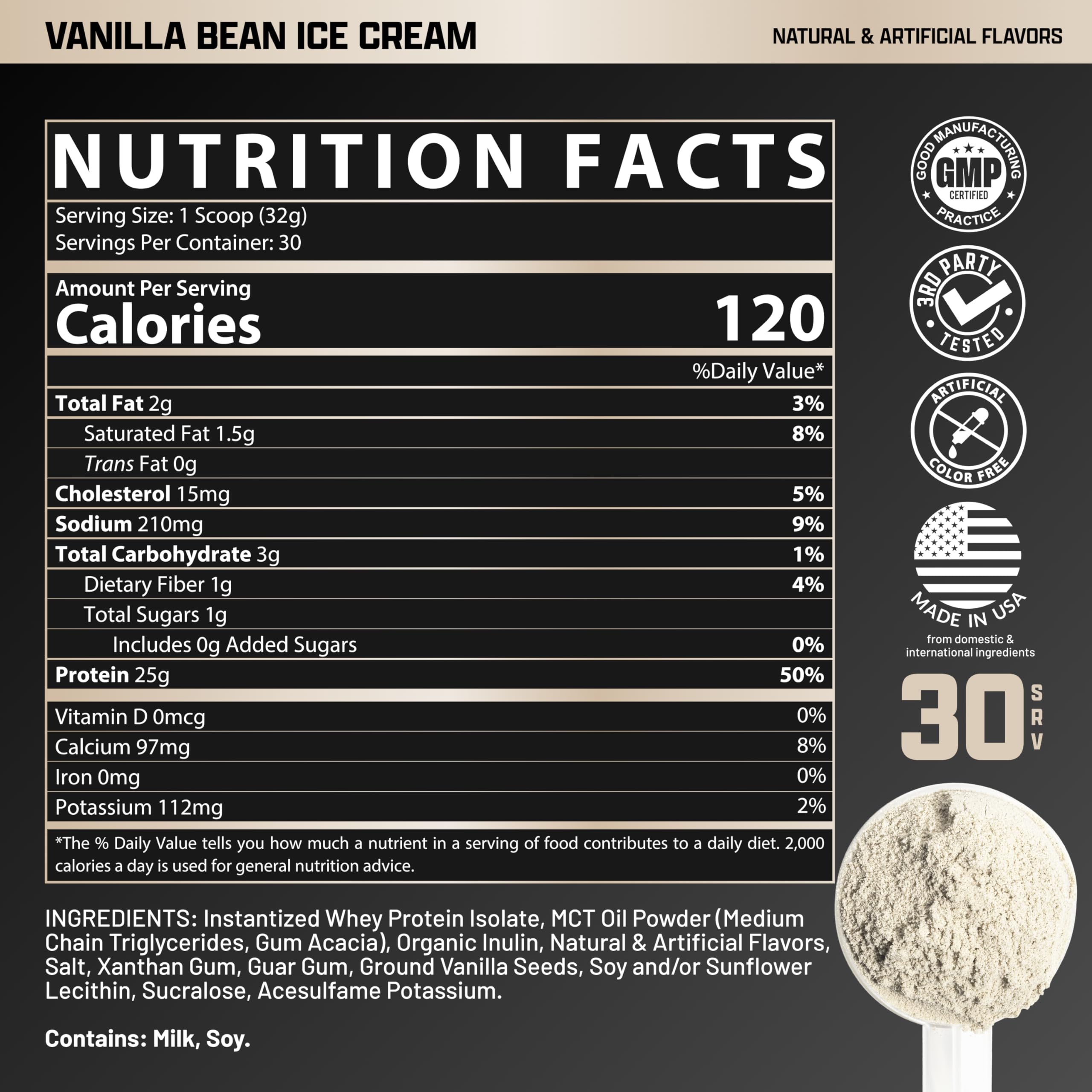 Nutrex Research IsoFit Whey Protein Powder - 100% Whey Protein Isolate (30 Servings, Vanilla Bean Ice Cream) - Low Carb, High Protein for Muscle Recovery & Post-Workout Nutrition - Ideal for Gym, Fitness & Bodybuilding