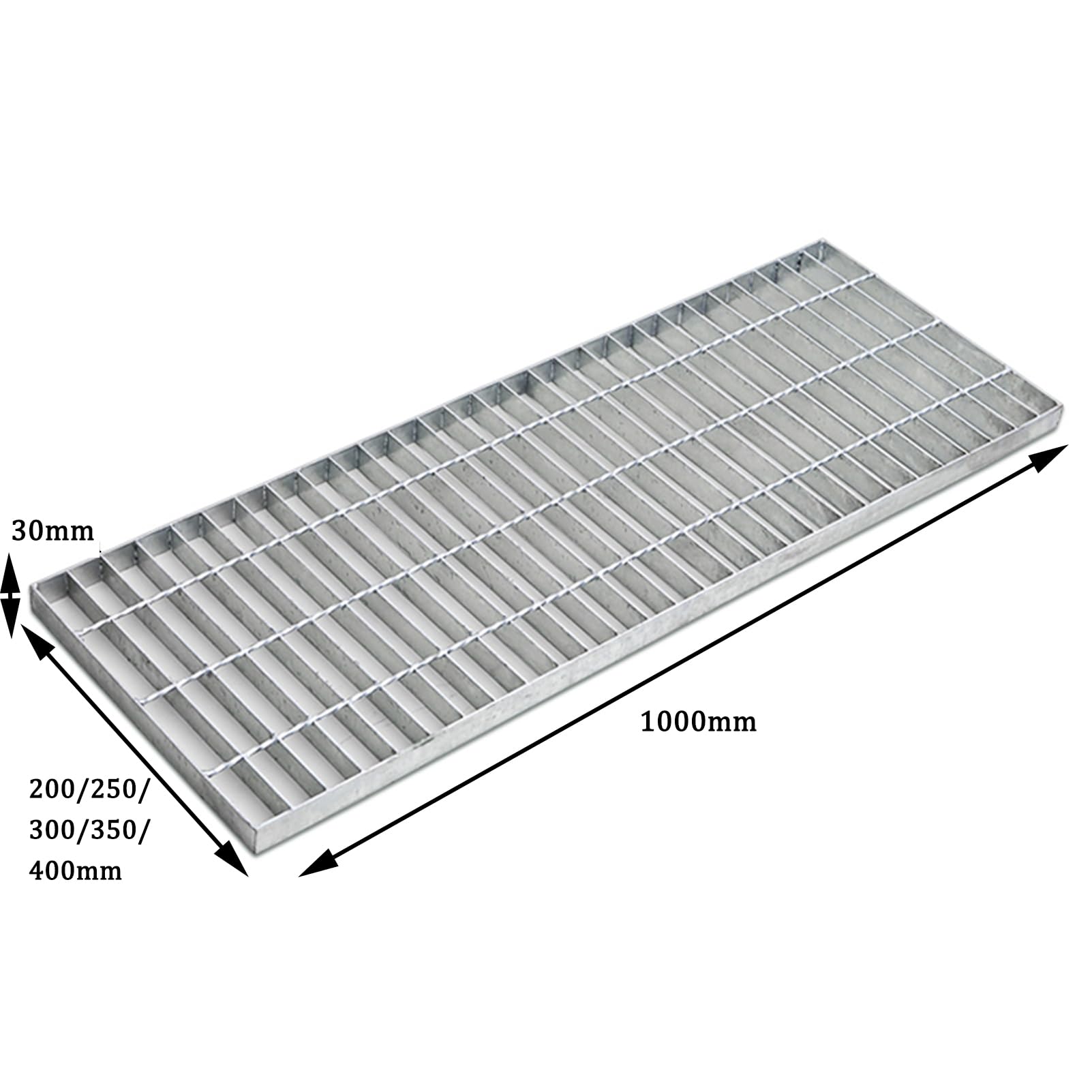 Galvanized Steel Grating Drain Strainers - Heavy Duty Floor Drain Cover for Rainwater & Sewage - Outdoor Rectangular Grate for Garage, Driveway & Trench Drainage - Rustproof Metal Grid for Yard, Patio & Industrial Use