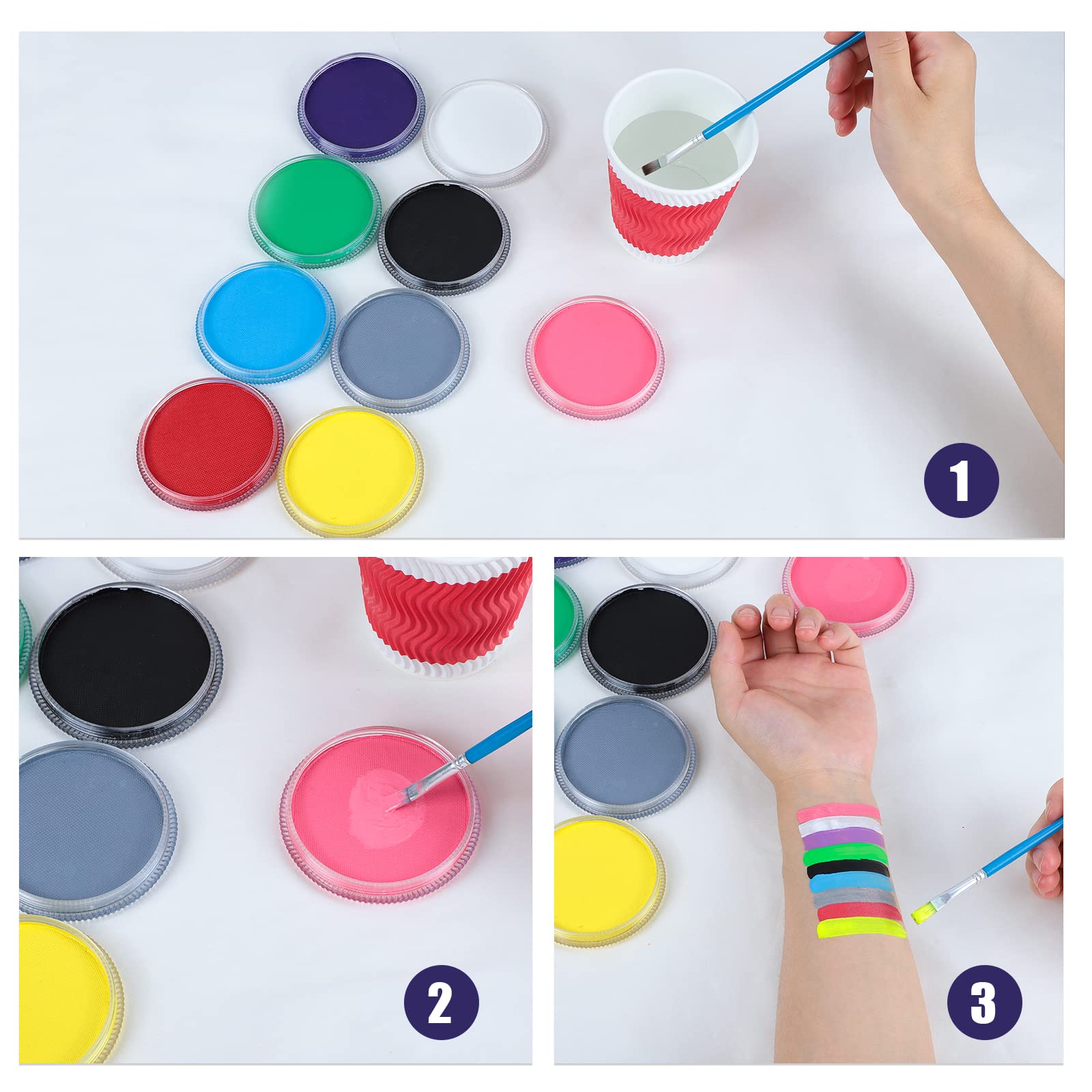 MOEMOE BABY Professional Face & Body Painting Kit - Water-Based, Non-Toxic Halloween Makeup for Kids & Adults - Safe for Costume Parties, School Events & Festivals