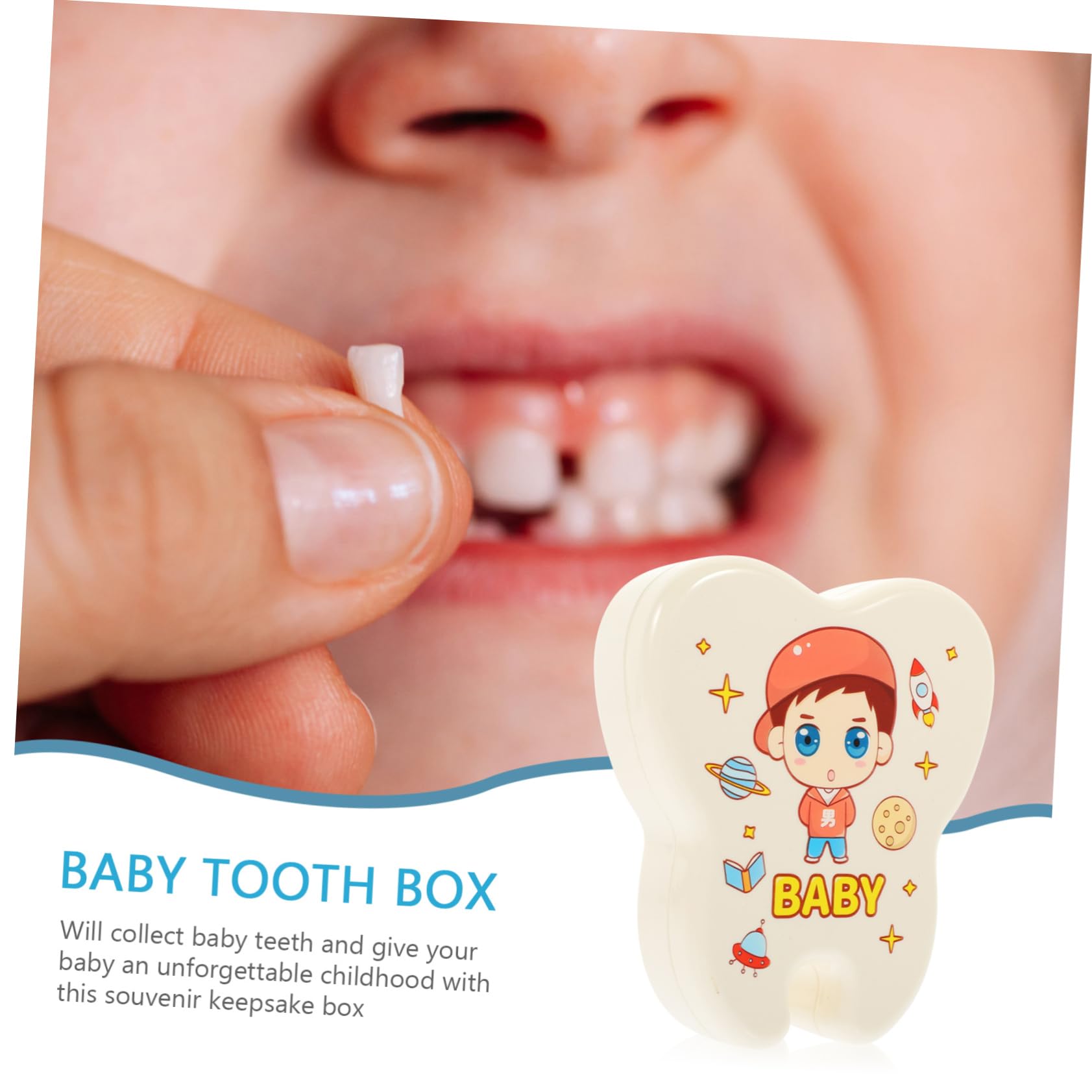 HEMOTON 3-Piece Kids Tooth Keepsake Box - Baby Tooth Holder for Lost Teeth, First Tooth Souvenir Storage with Fetal Hair Compartment - Perfect for Tooth Fairy Gifts & Childhood Memorabilia