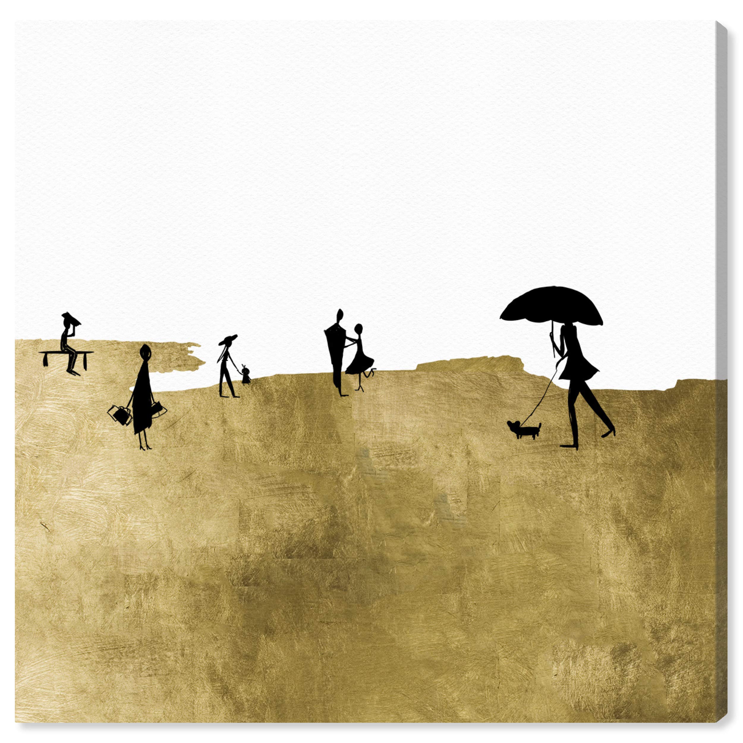 Oliver Gal Artist Co. 'On A Windy Day' Nature Landscape Wall Art Canvas Print - 30x30 Inch Gold & White Home Decor for Living Room, Bedroom, Office
