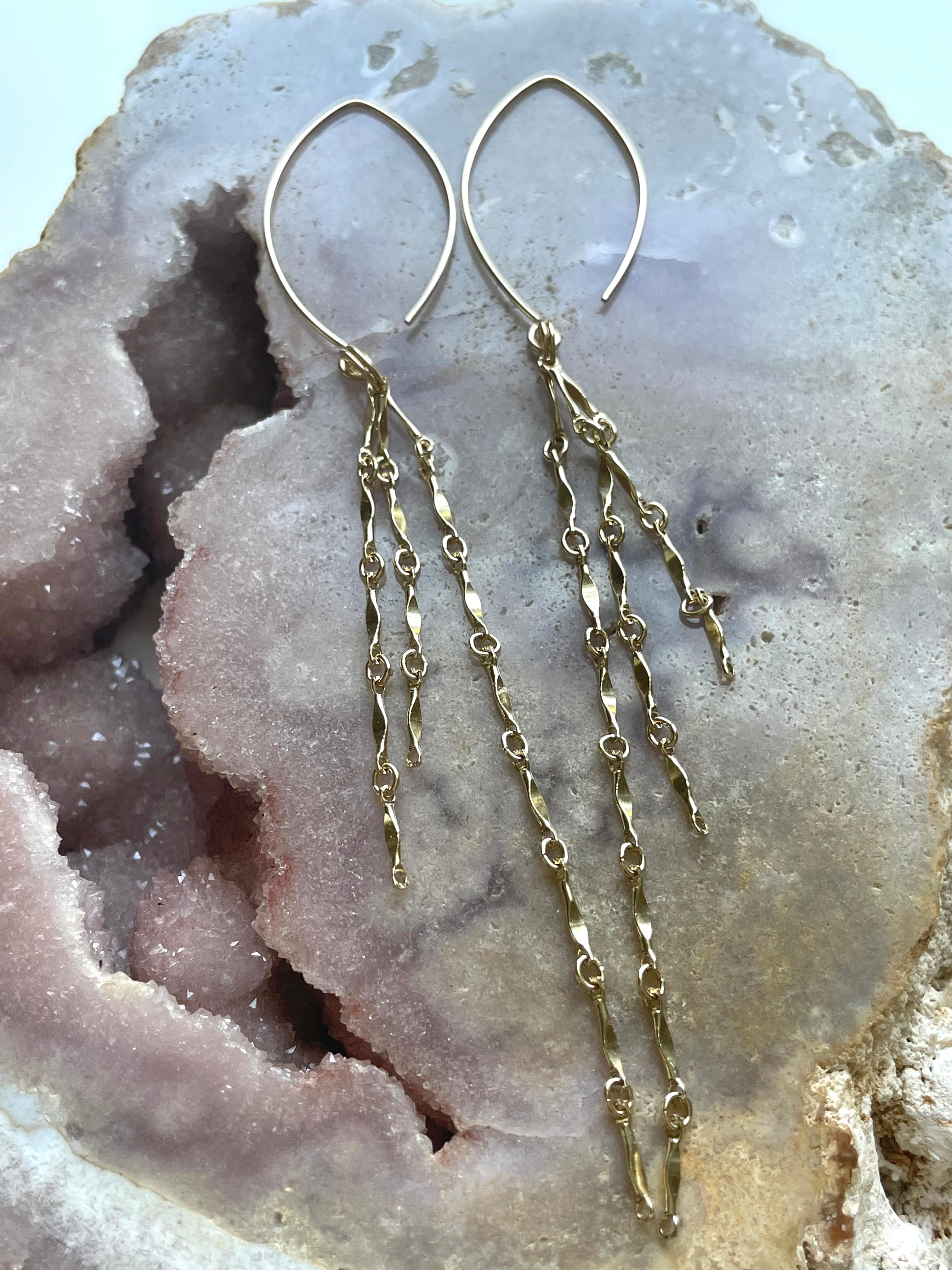14K Gold Filled Dangle Earrings for Women - Elegant Sterling Silver Hoop Earrings - Perfect for Parties, Weddings & Everyday Wear