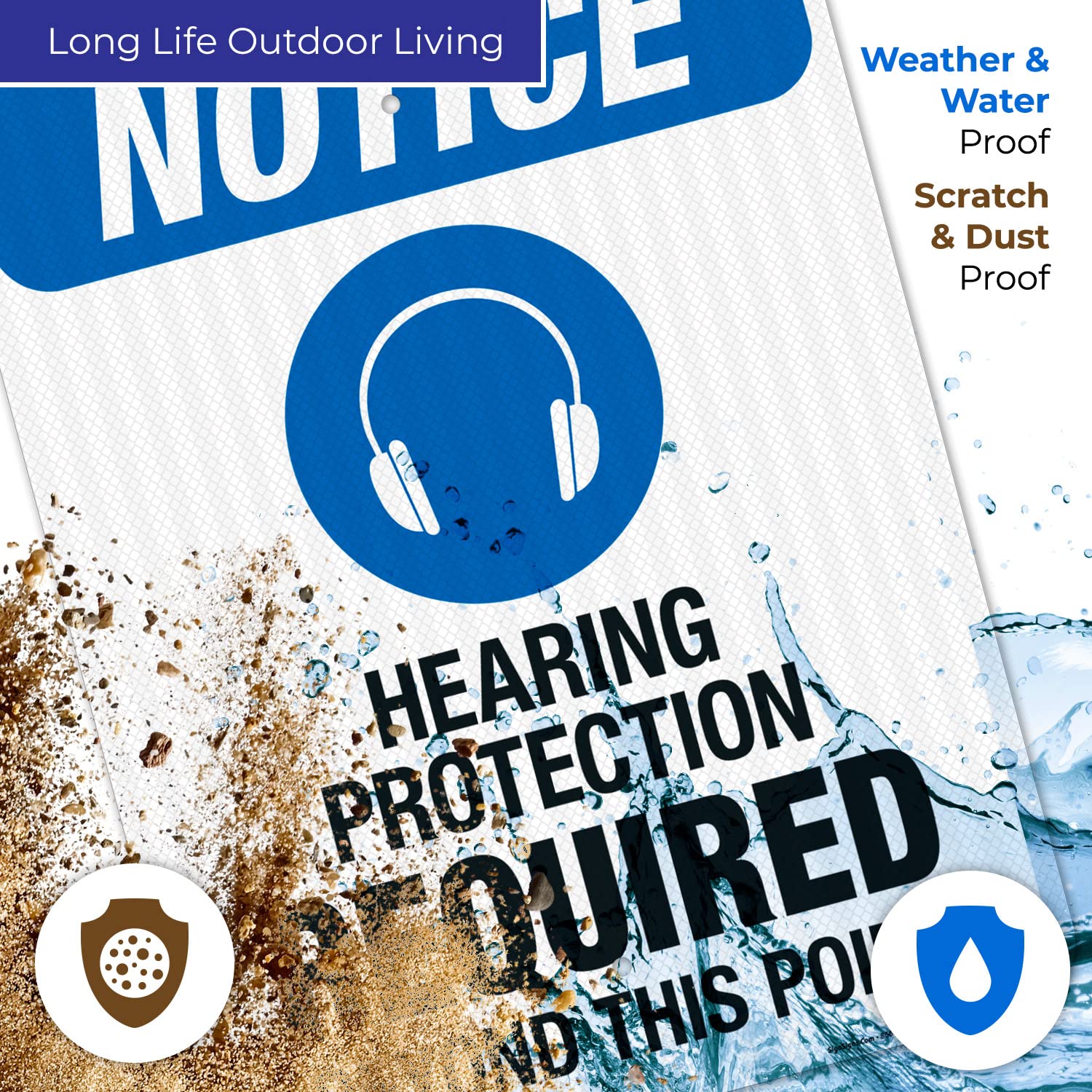 OSHA Compliant 'Hearing Protection Required Beyond This Point' Safety Sign - 18x24 Inches, 3M EGP Reflective .080 Aluminum, Fade Resistant for Indoor/Outdoor Use - Made in USA | Perfect for Construction Sites, Factories & Industrial Areas