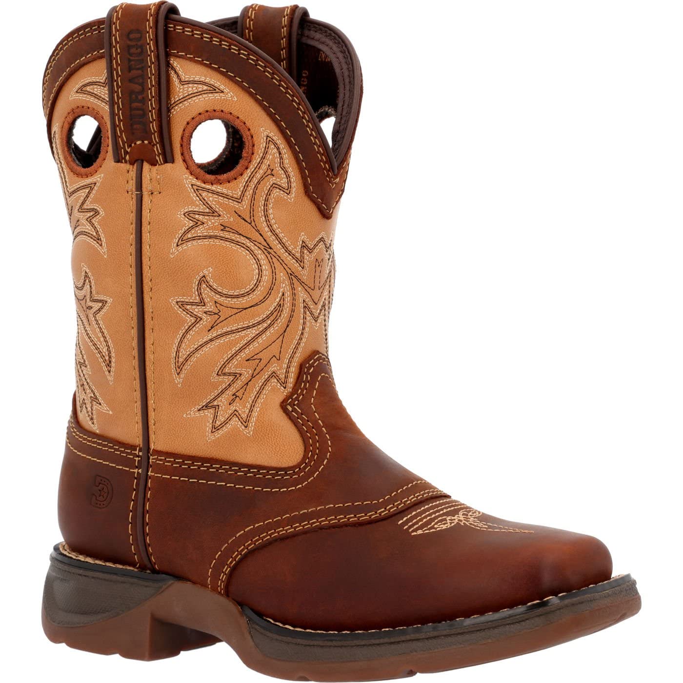 DURANGO Boys DBT0240Y Western Boots - Brown & Tan Cowboy Boots for Kids Size 6.5 Big Kid - Perfect for Rodeo, Horseback Riding & Outdoor Adventures
