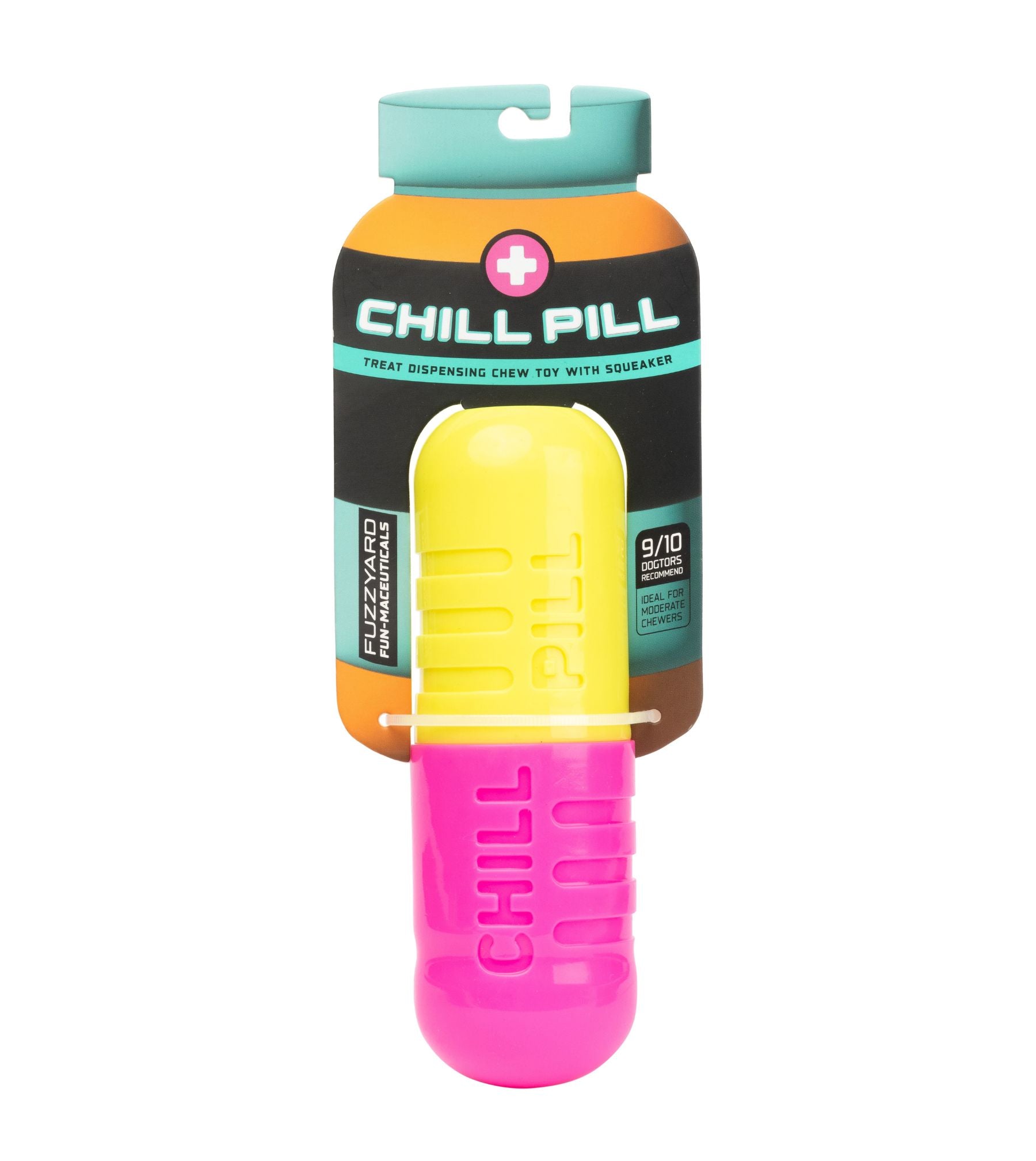 Interactive Dog Chew Toy with Treat Dispenser - Fuzzyard Chill Pill for Boredom & Anxiety Relief - Perfect for Training, Teething & Playtime