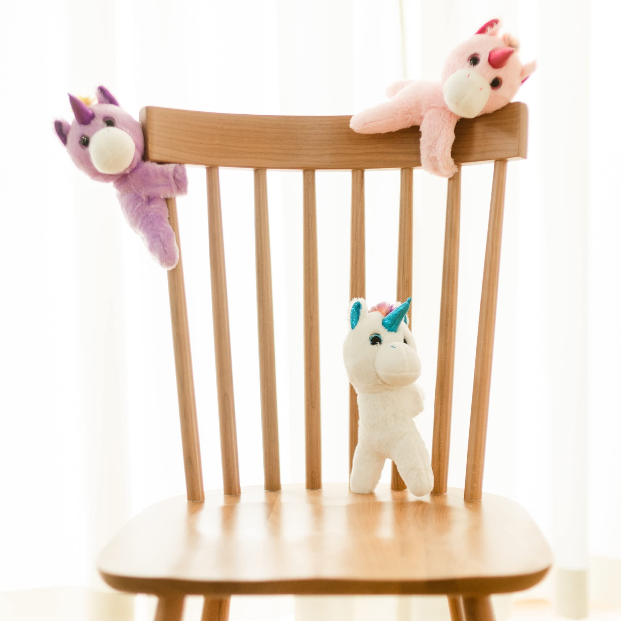Unicorn Slap Bracelets - Soft Plush Stuffed Animal Wrist Hugger Toy for Kids, Teens & Toddlers - Cute Pink Huggable Gift (8.5 Inch) - Perfect for Bedtime, Stroller, School & Party Favors