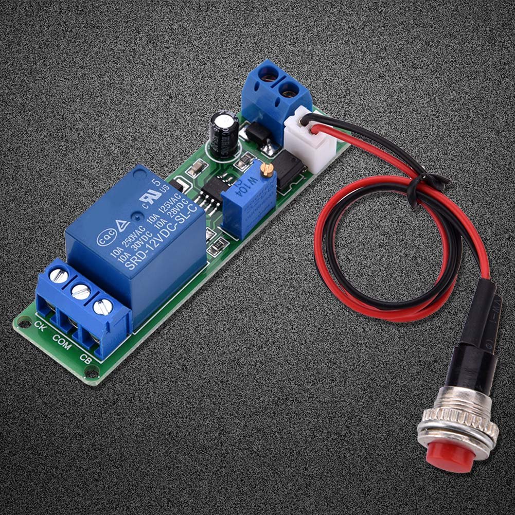 WALFRONT DC 12V Adjustable Timer Delay Switch (1-10s) - Time Relay Module for Automotive, Home Automation & DIY Electronics Projects