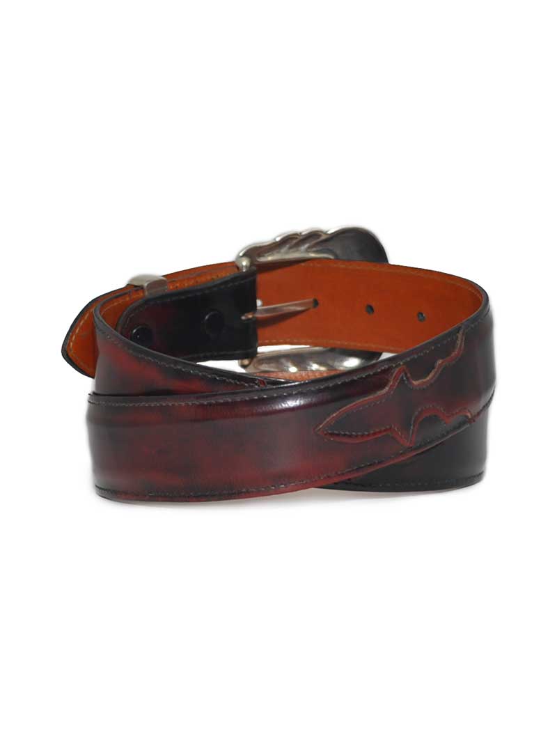 Lucchese W2211 Classic Western Belt - Genuine USA Made Goat Skin Leather - Black Cherry Color - Perfect for Cowboy Boots, Rodeo Events & Western Fashion
