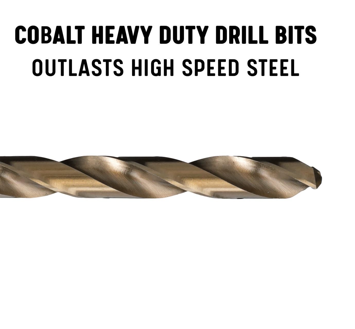 Premium Cobalt Heavy Duty Drill Bit Set - 12-Piece D/ACO Series for Metal, Wood & Hard Materials | High-Speed Steel for Professional & DIY Projects | Perfect for Construction, Carpentry & Home Repairs
