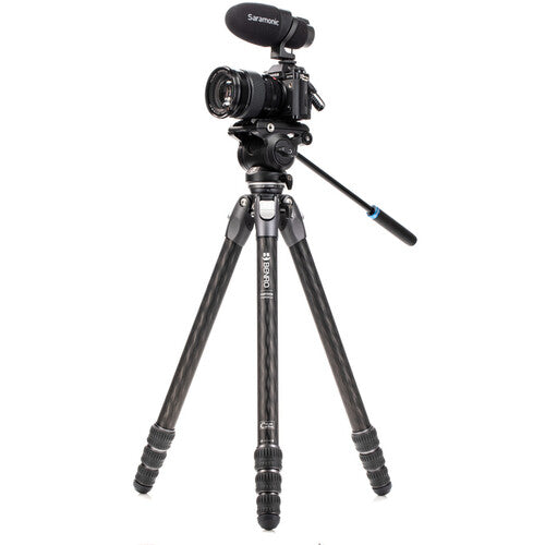 Benro Tortoise Carbon Fiber 3 Series Tripod with S4Pro Video Head - Lightweight Professional Tripod for Photography & Videography - Perfect for Travel, Outdoor Shoots & Studio Work