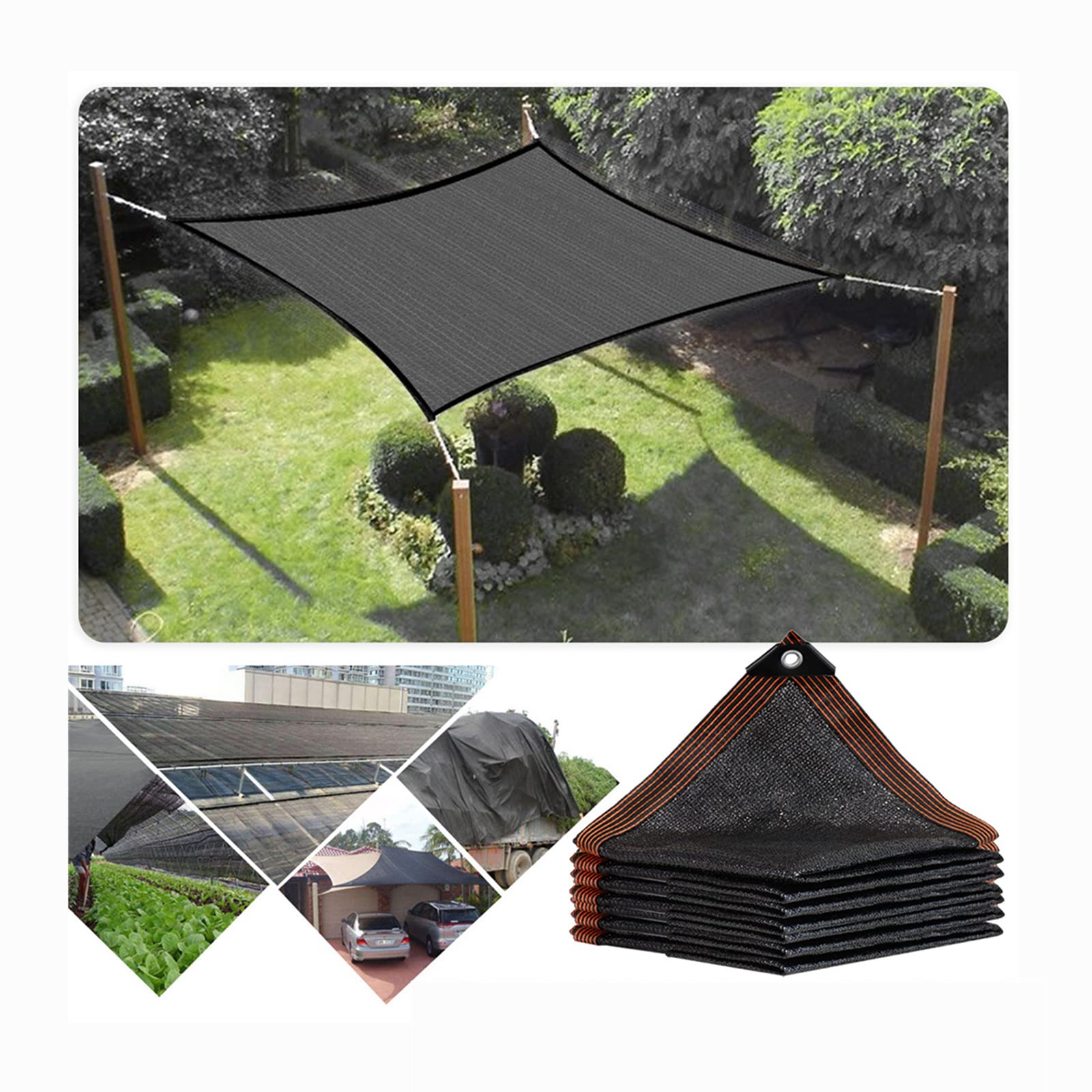 70% Black UV Resistant Sunblock Shade Cloth - Durable Mesh Tarp with Reinforced Grommets & Taped Edge for Garden, Greenhouse, Patio Cover - Ideal for Plant Protection, Tomato Shade, Chicken Coop & Barn Kennel Sunshade (2m x 3m) - Perfect for Outdoor Use, Gardening & Livestock Shelter