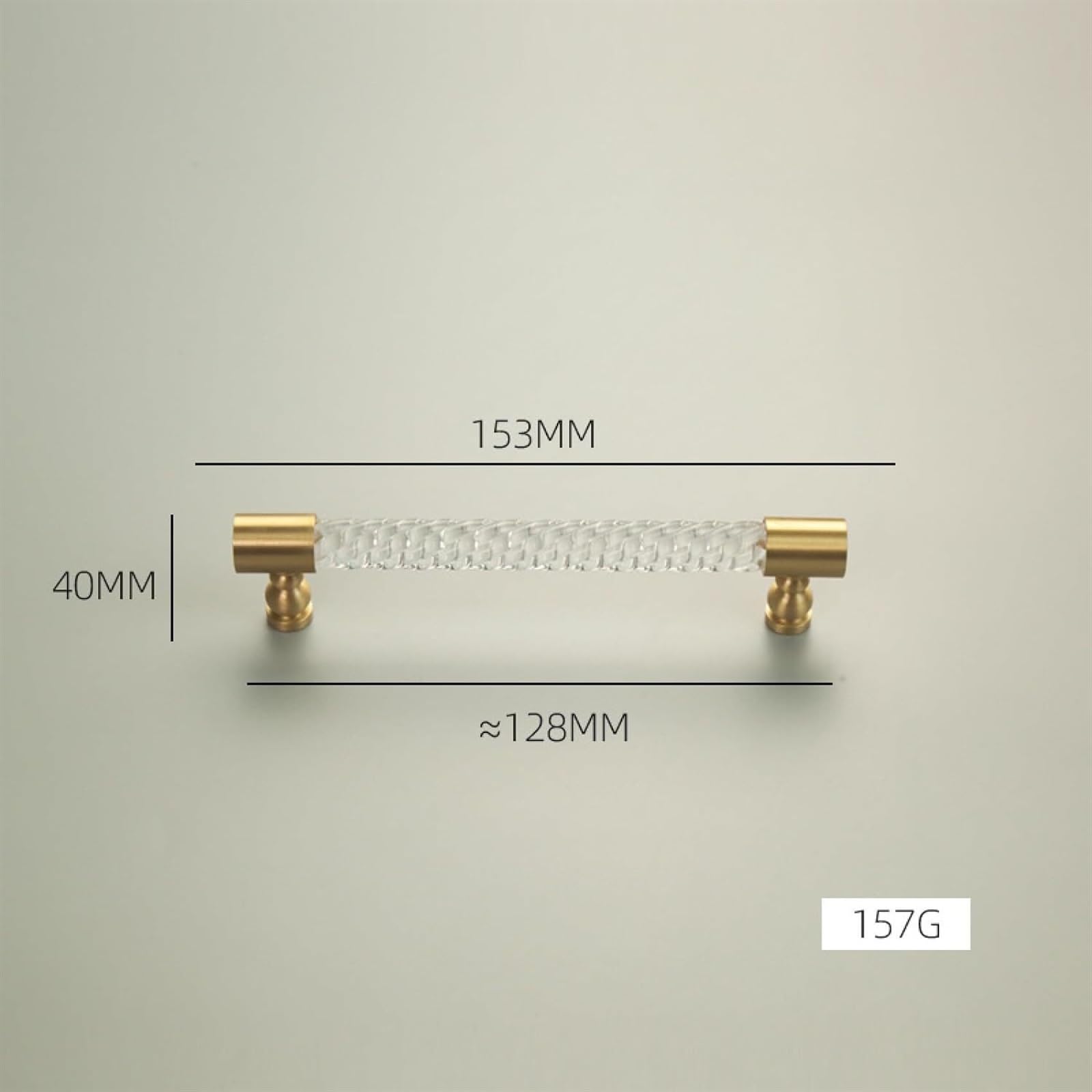 Brass & Acrylic Twisted Cabinet Knobs and Pull Handles - 2 Pack Kitchen Hardware Set for Cupboard, Wardrobe & Furniture (128mm Hole Pitch) - Perfect for Modern Home Renovation and DIY Cabinet Upgrades