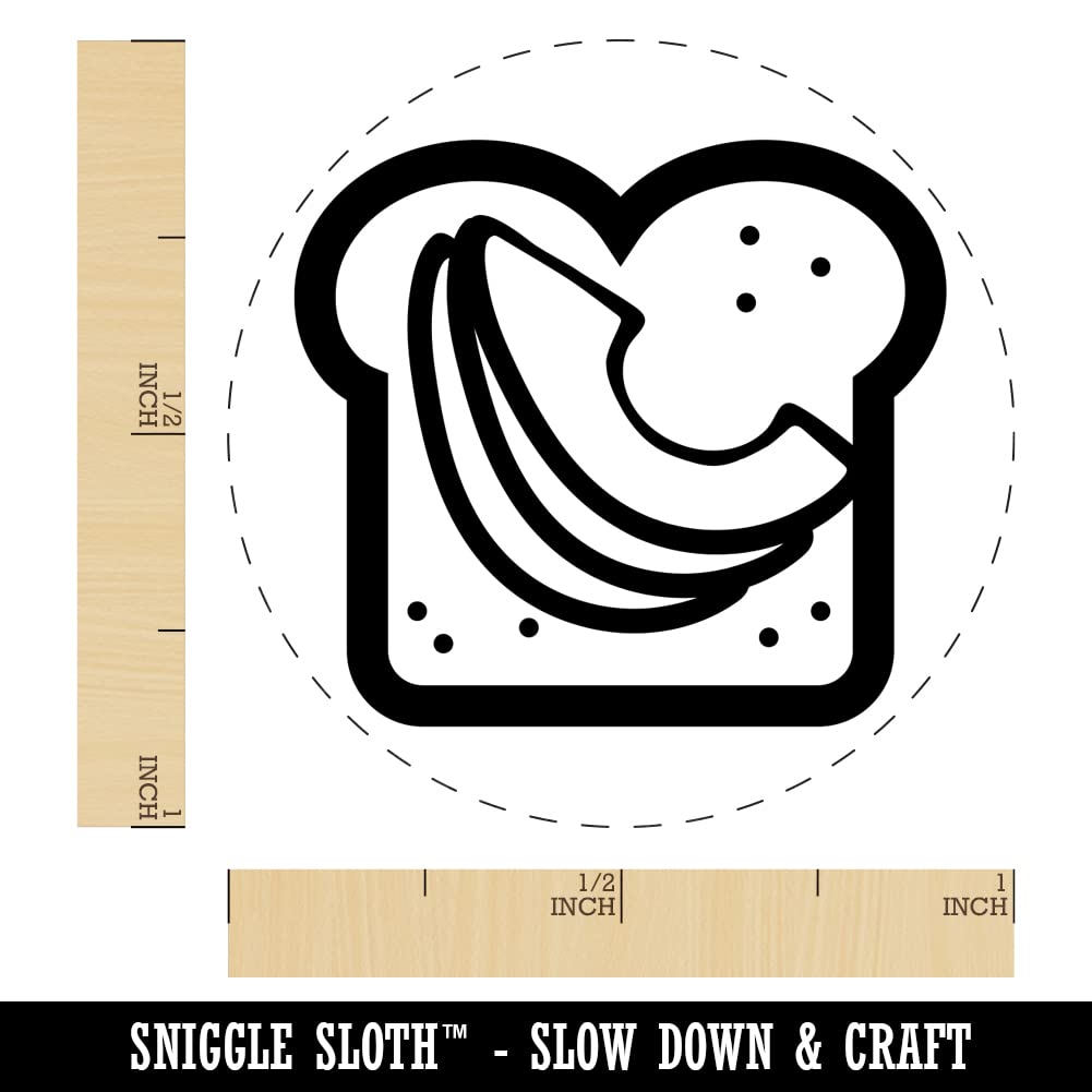 Avocado Toast Bread Self-Inking Rubber Stamp - 1 Inch Medium Size with Blue Ink for DIY Crafts, Scrapbooking, Planner Decorations & Card Making - Perfect for Journaling, Gift Wrapping and Stationery Projects