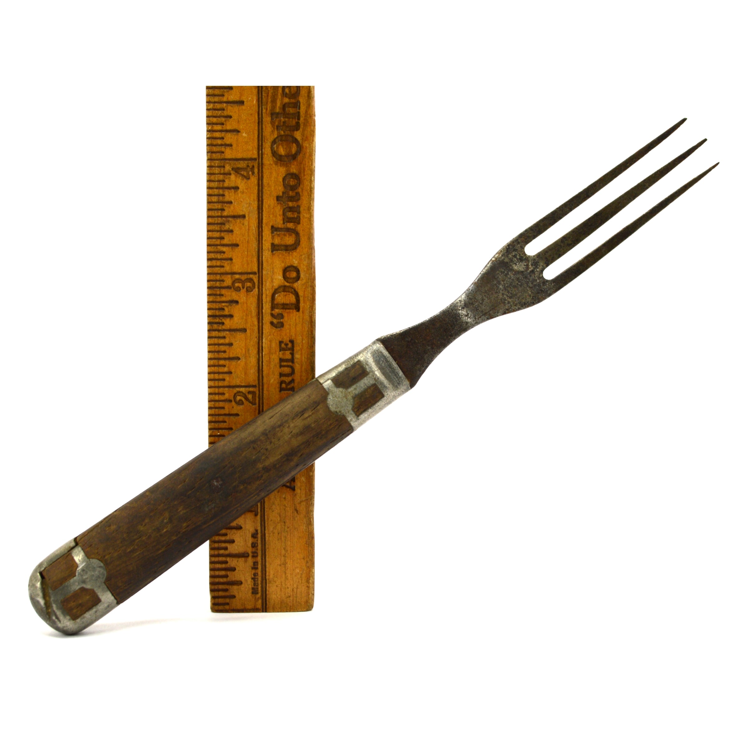 Antique Civil War Era Fork - Wood Handle & Steel 3-Prong Primitive Utensil - Perfect for Historical Reenactments, Vintage Collections & Rustic Table Settings