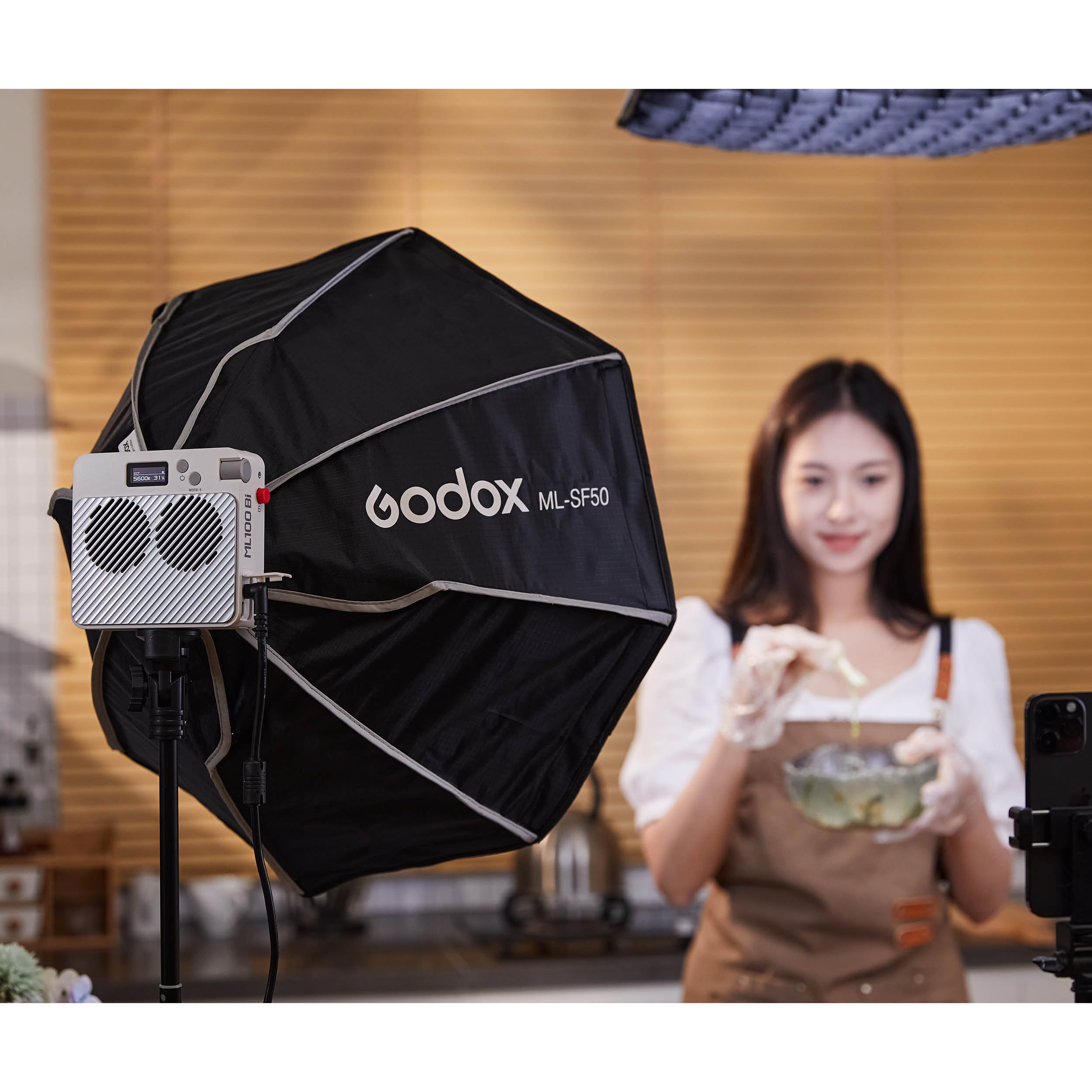 Godox ML SF50 50cm Octagonal Softbox - Compatible with GODOX ML Series & AD300/400Pro - Perfect for Portrait, Product & Studio Photography Lighting