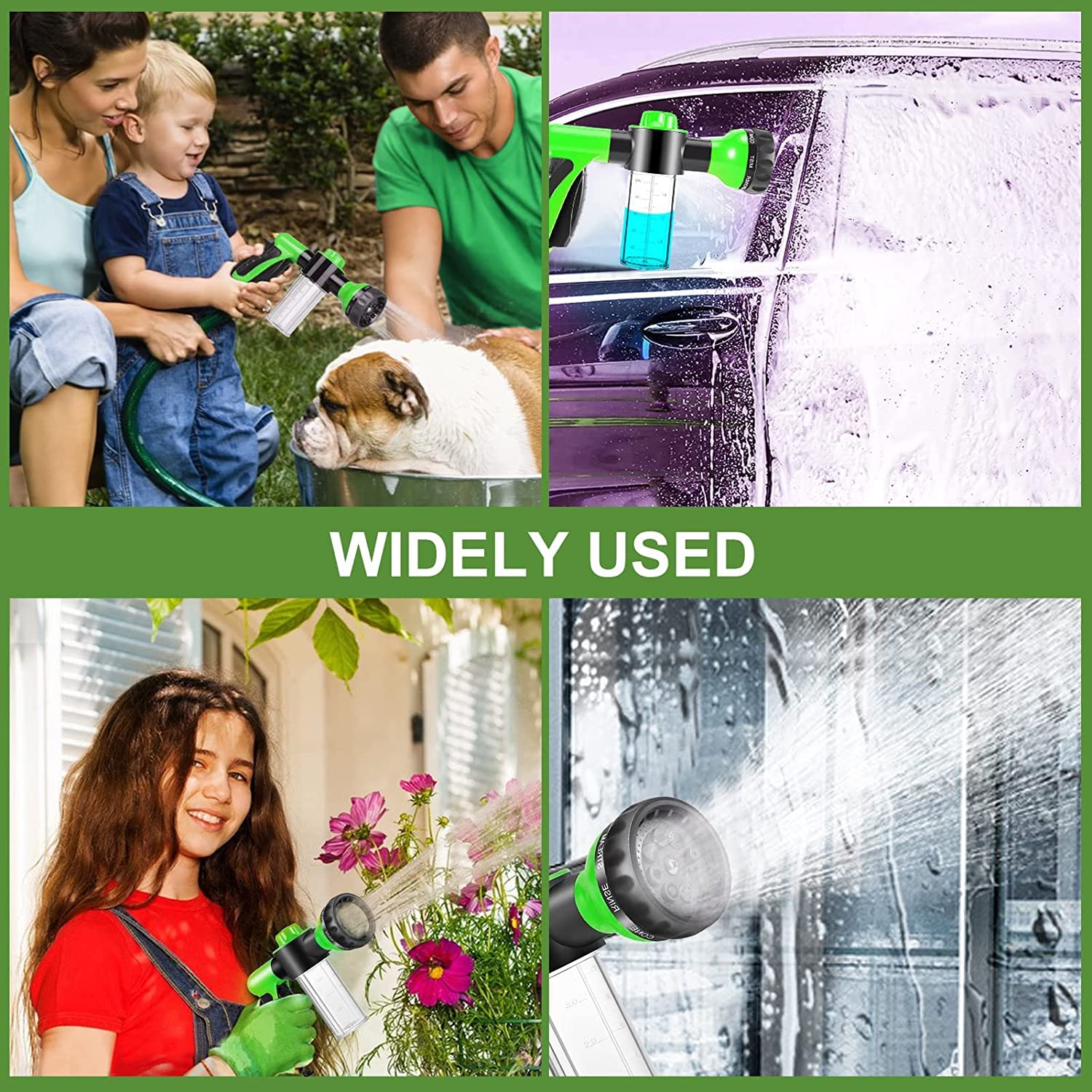 Premium Car Wash Foam Gun with 8 Spray Patterns - High Pressure Foam Sprayer for Auto Detailing, Garden Hose Nozzle for Washing Cars, Watering Plants, Lawn Care & Pet Bathing - Ideal for Home, Garage & Outdoor Cleaning