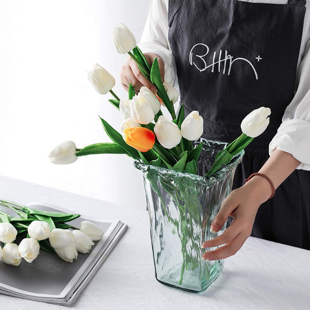 30PCS Real-Touch Artificial Tulip Flowers - PU Fake Tulips Bouquet for Home Decor, Wedding Centerpieces, Party Table Arrangements - Perfect for Spring Decor, Bridal Showers & DIY Floral Projects