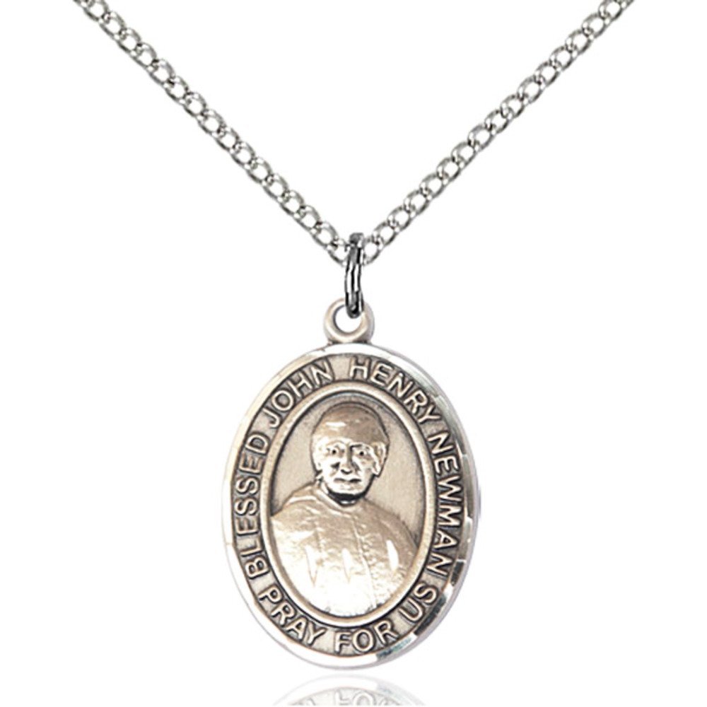 Blessed John Henry Newman Sterling Silver Oval Medal Pendant - Handcrafted Religious Jewelry for Prayer, Devotion & Catholic Gifts