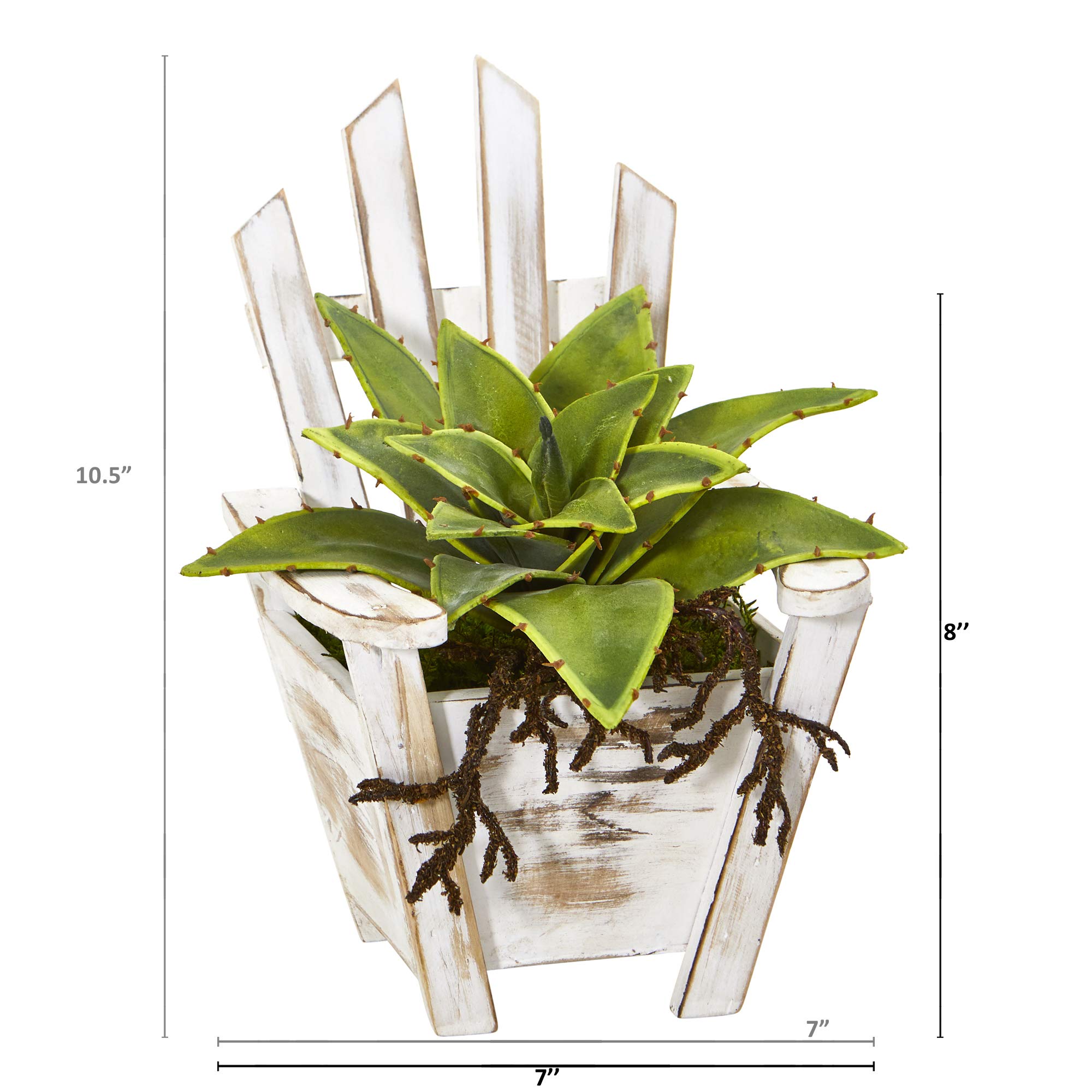 Nearly Natural 8-Inch Mini Sansevieria Artificial Silk Plant in Chair Planter - Green - Perfect for Home Office Decor, Table Centerpiece, and Indoor Greenery