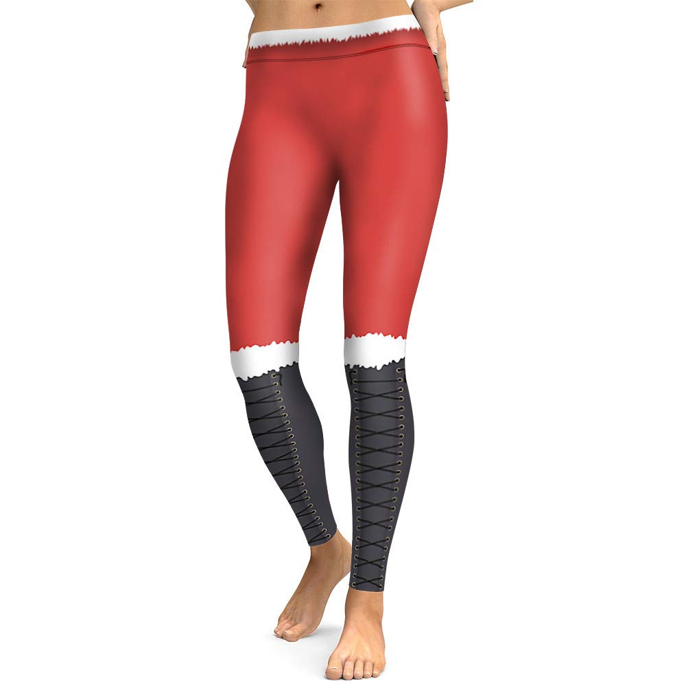 Franterd Women's Christmas Print Skinny Yoga Leggings - Sexy Holiday Pencil Pants for Xmas Party, Gift Exchange & Winter Workouts | Festive Novelty Activewear