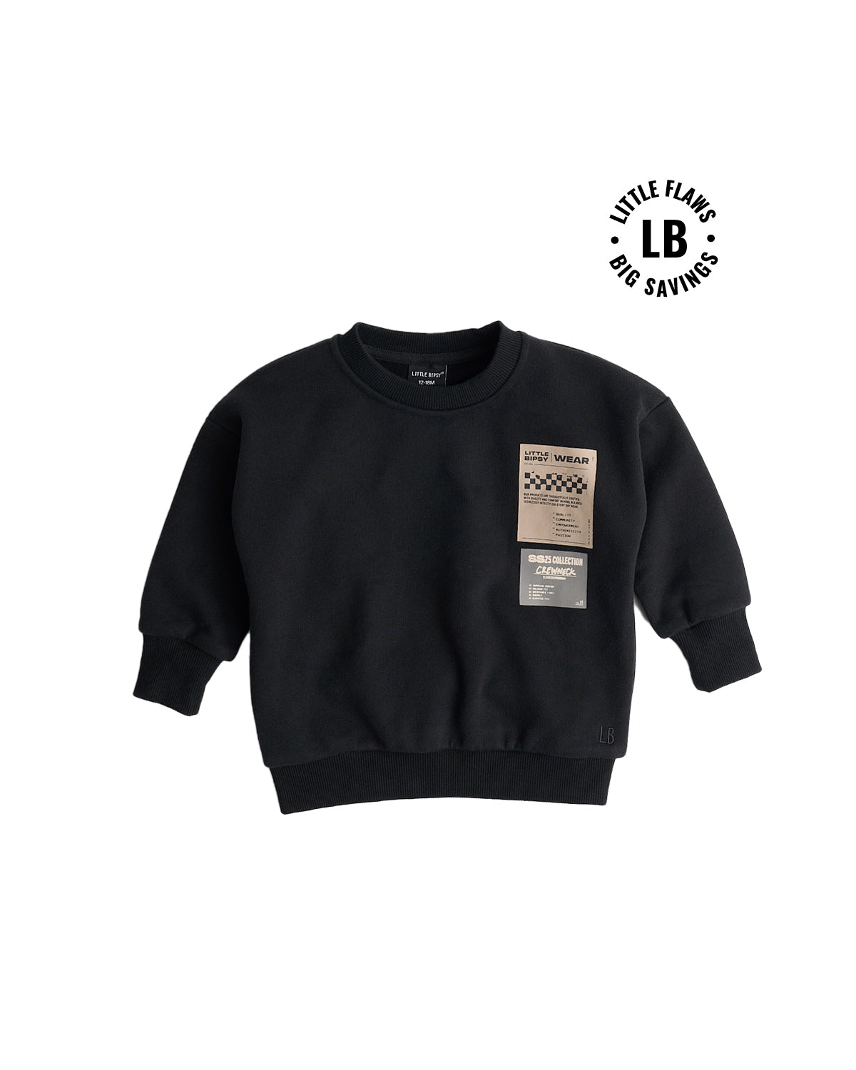Premium Black Core Values Elevated Crewneck Sweatshirt - Comfortable & Stylish for Casual Wear, Street Fashion, and Everyday Outfits
